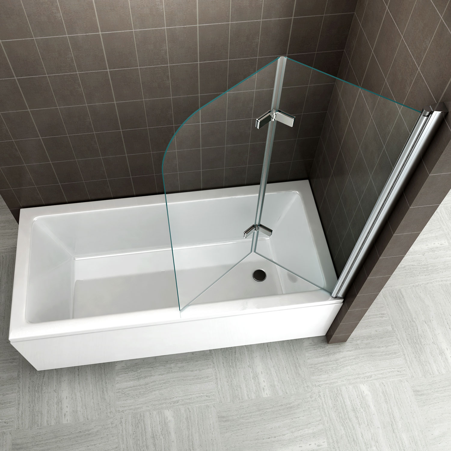 Badewannenaufsatz Anita mit Falttüren aus ESG Sicherheitsglas