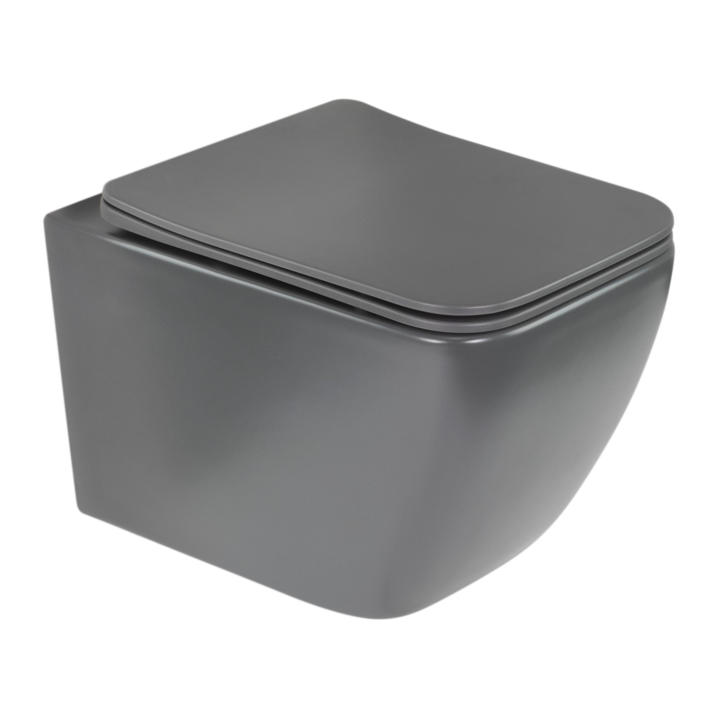Toilette Hänge WC Spülrandlos inkl. WC Sitz mit Absenkautomatik SOFTCLOSE Cube Grau Toilette Hänge WC Spülrandlos inkl. WC Sitz mit Absenkautomatik SOFTCLOSE Cube Grau