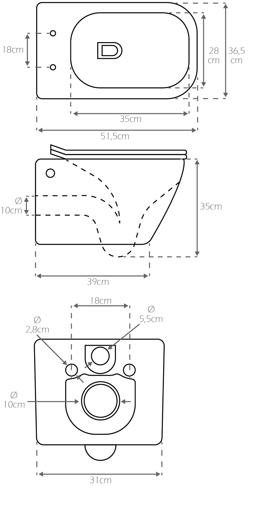 Toilette Hänge WC Spülrandlos inkl. WC Sitz mit Absenkautomatik SOFTCLOSE + abnehmbar CUBE Toilette Hänge WC Spülrandlos inkl. WC Sitz mit Absenkautomatik SOFTCLOSE + abnehmbar CUBE