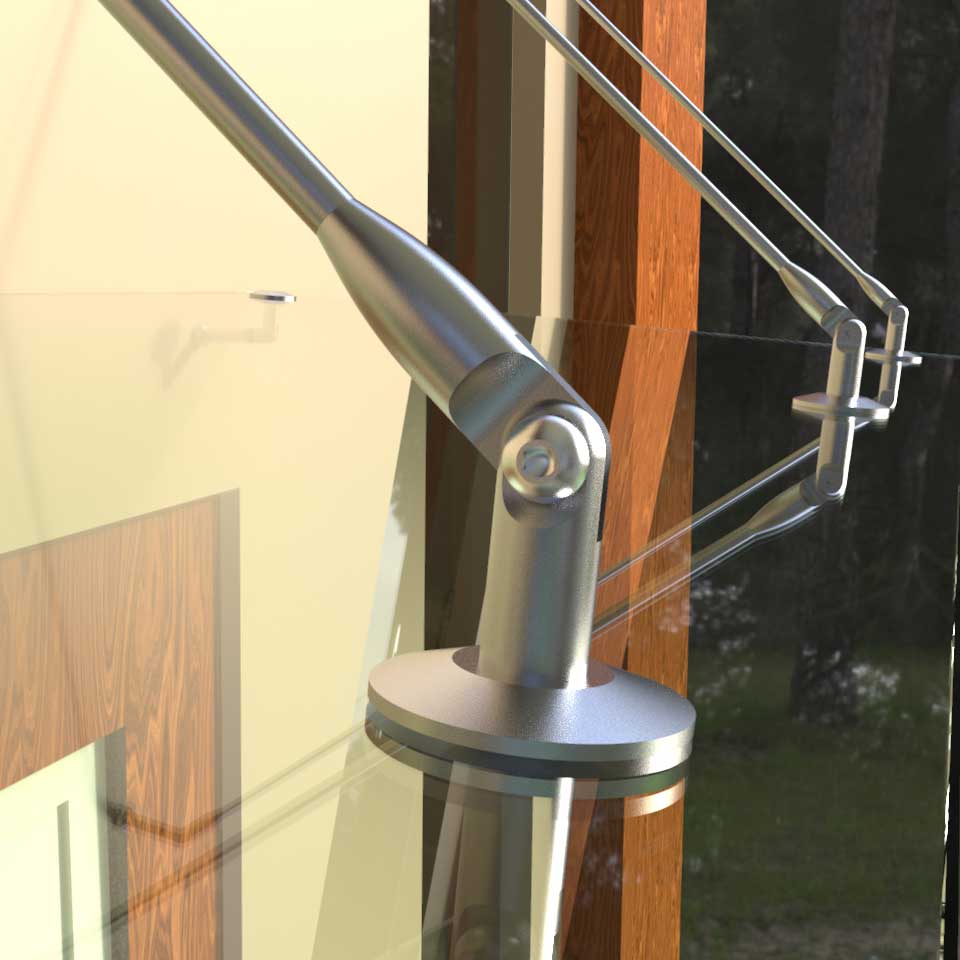 Glasvordach Edelstahl Türvordach Glas Halterung Haustür Klarglas VSG 200x100cm 3 Halterungen