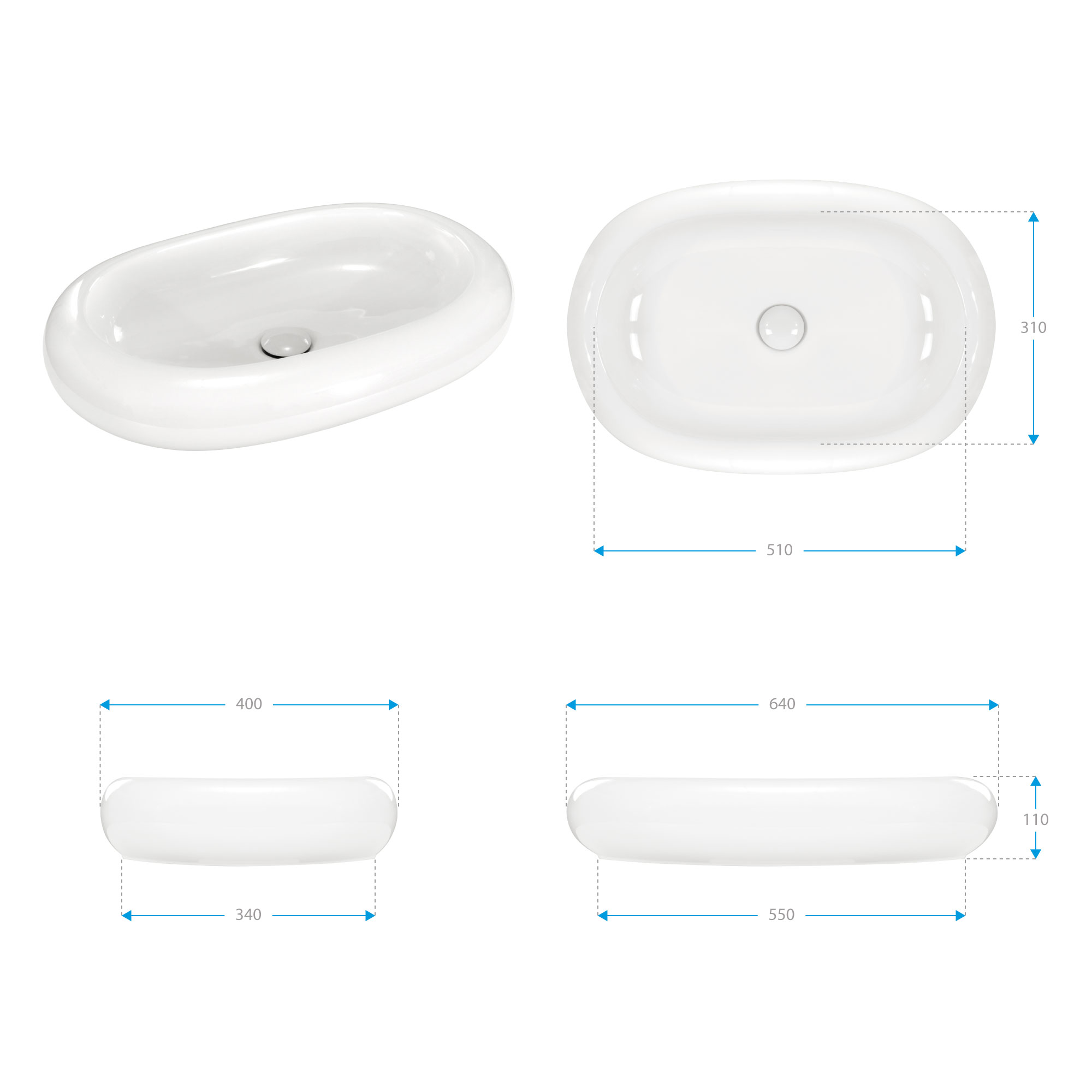 Design Keramik Waschbecken Ofanto in Weiß Design Keramik Waschbecken Ofanto in Weiß