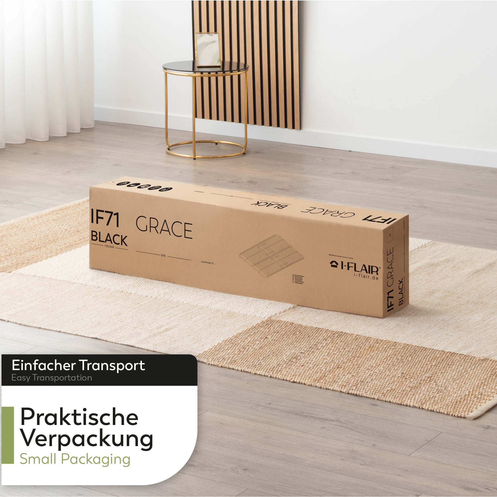 GRACE – Lattenrost - Stabiler Metallrahmen mit Federleisten und Mittelgurt, - für alle Matratzen geeignet