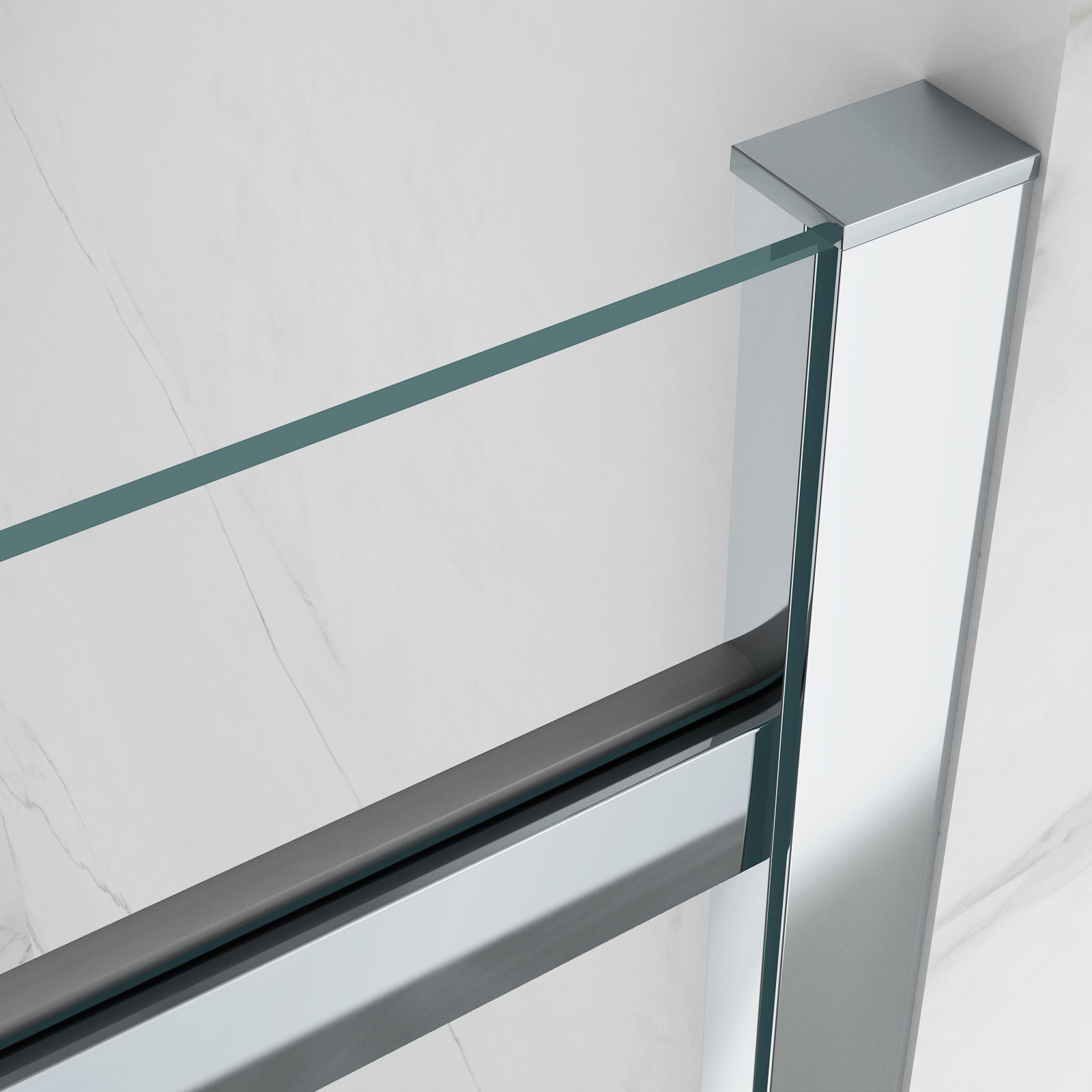 Nischentür Viola mit Schiebetür aus ESG Sicherheitsglas