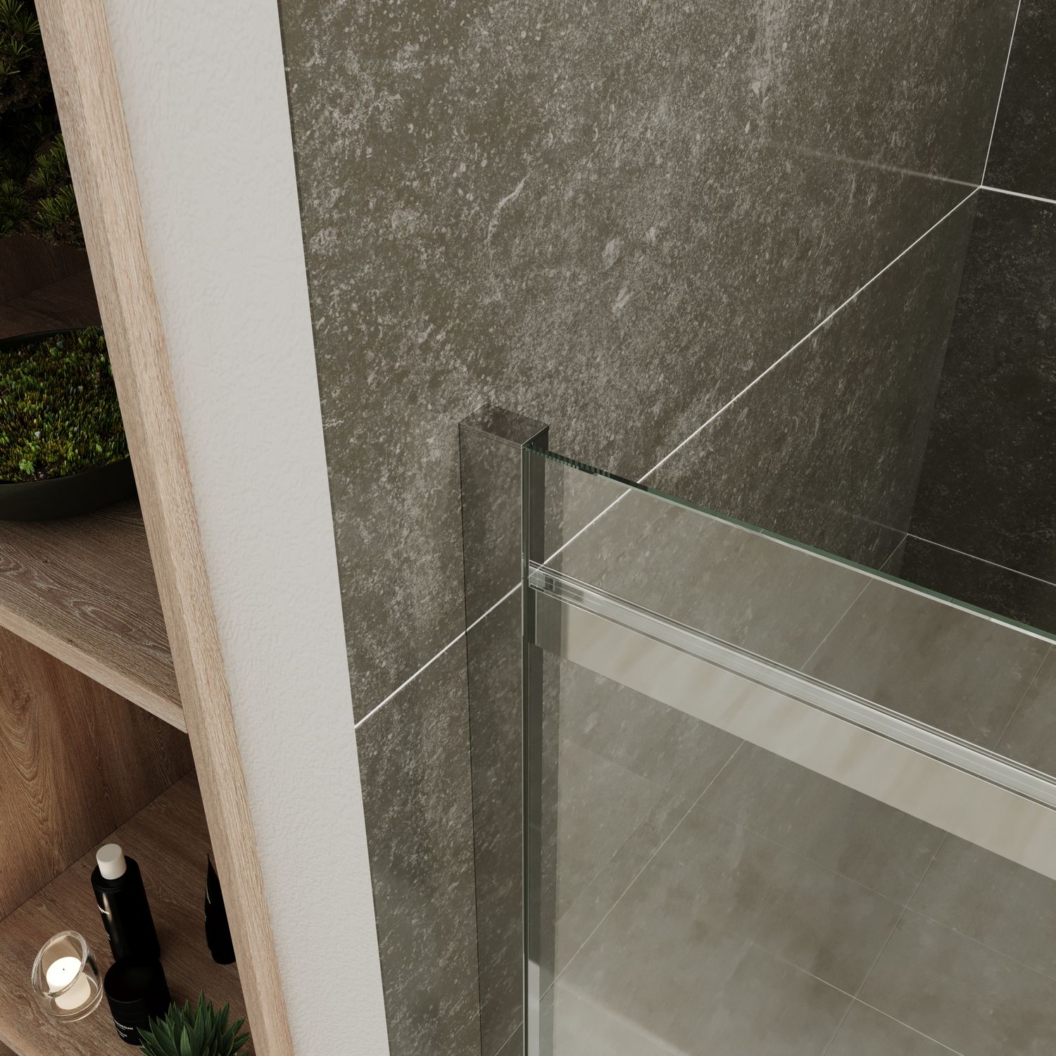 Fronteinstieg Viola mit Schiebetür aus 8 mm ESG Sicherheitsglas