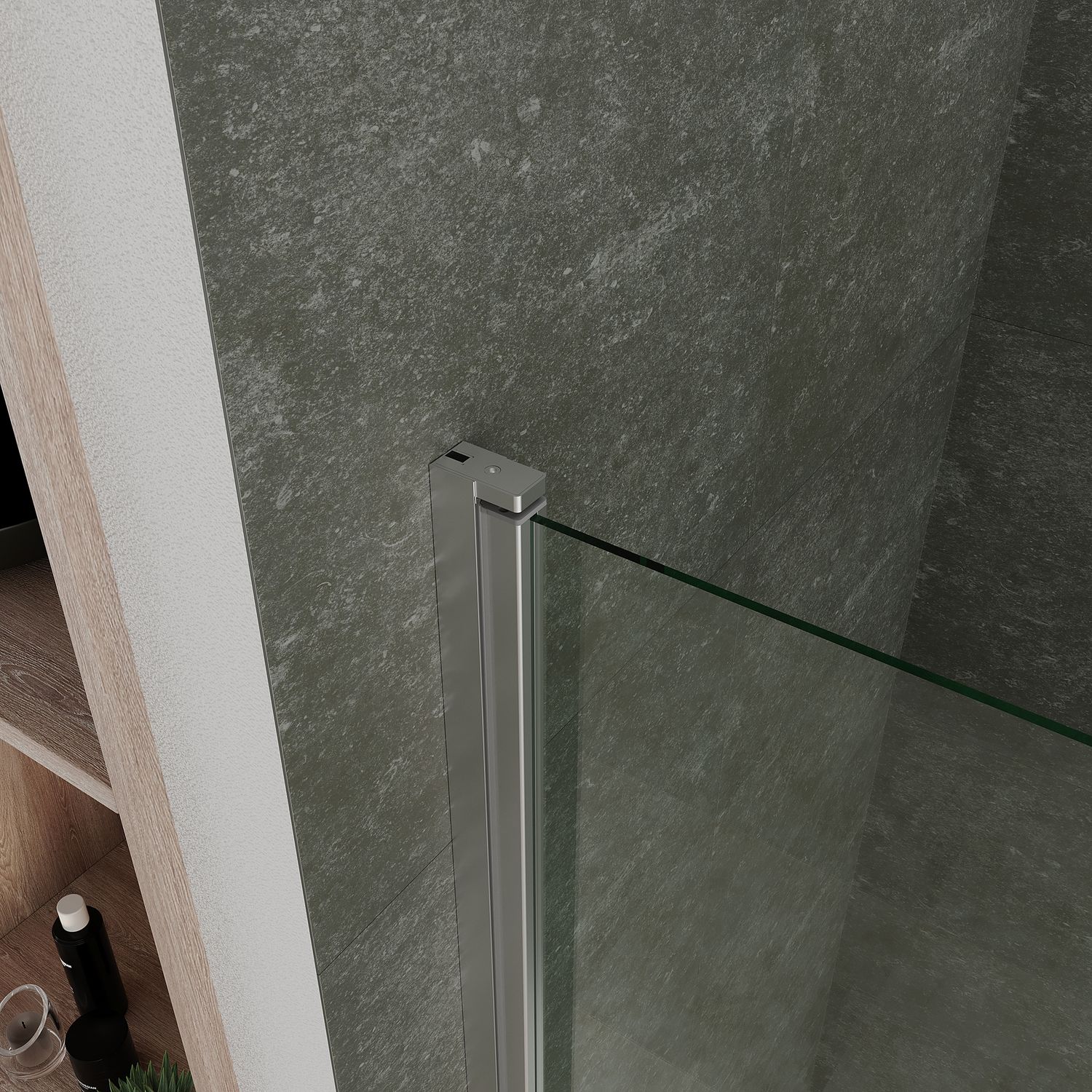 Eckeinstieg Belle mit Falttüren aus 6mm ESG Sicherheitsglas Eckeinstieg Belle mit Falttüren aus 6mm ESG Sicherheitsglas