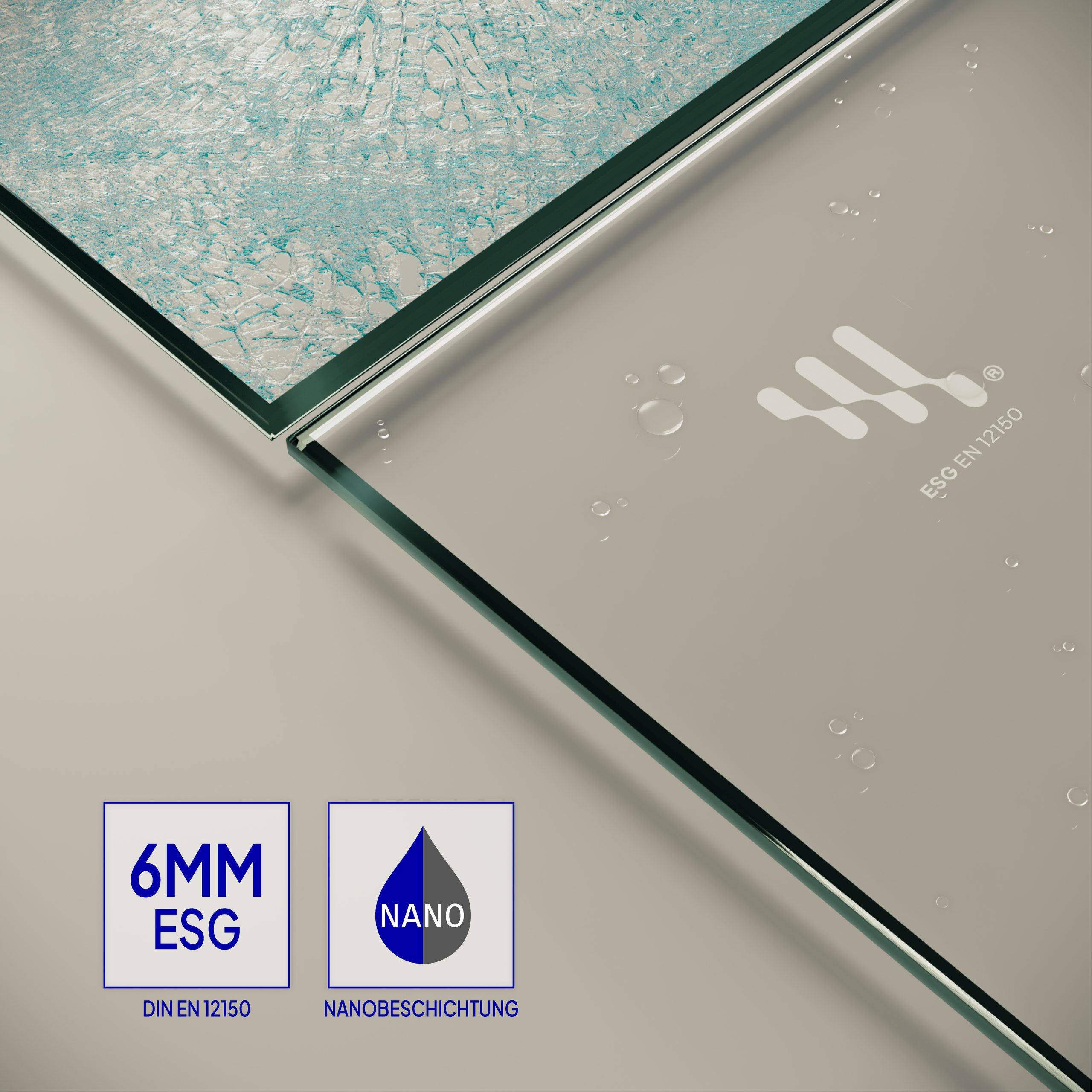 Corner Entry Diana with Sliding Doors made of Partially Frosted ESG Safety Glass