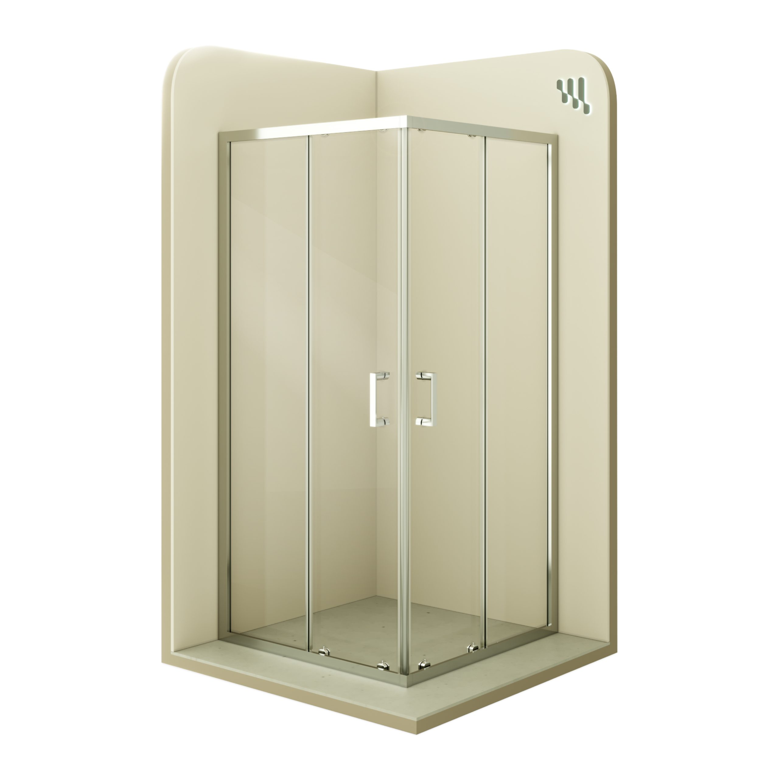Corner Entry Diana with Sliding Doors Made of Tempered Safety Glass