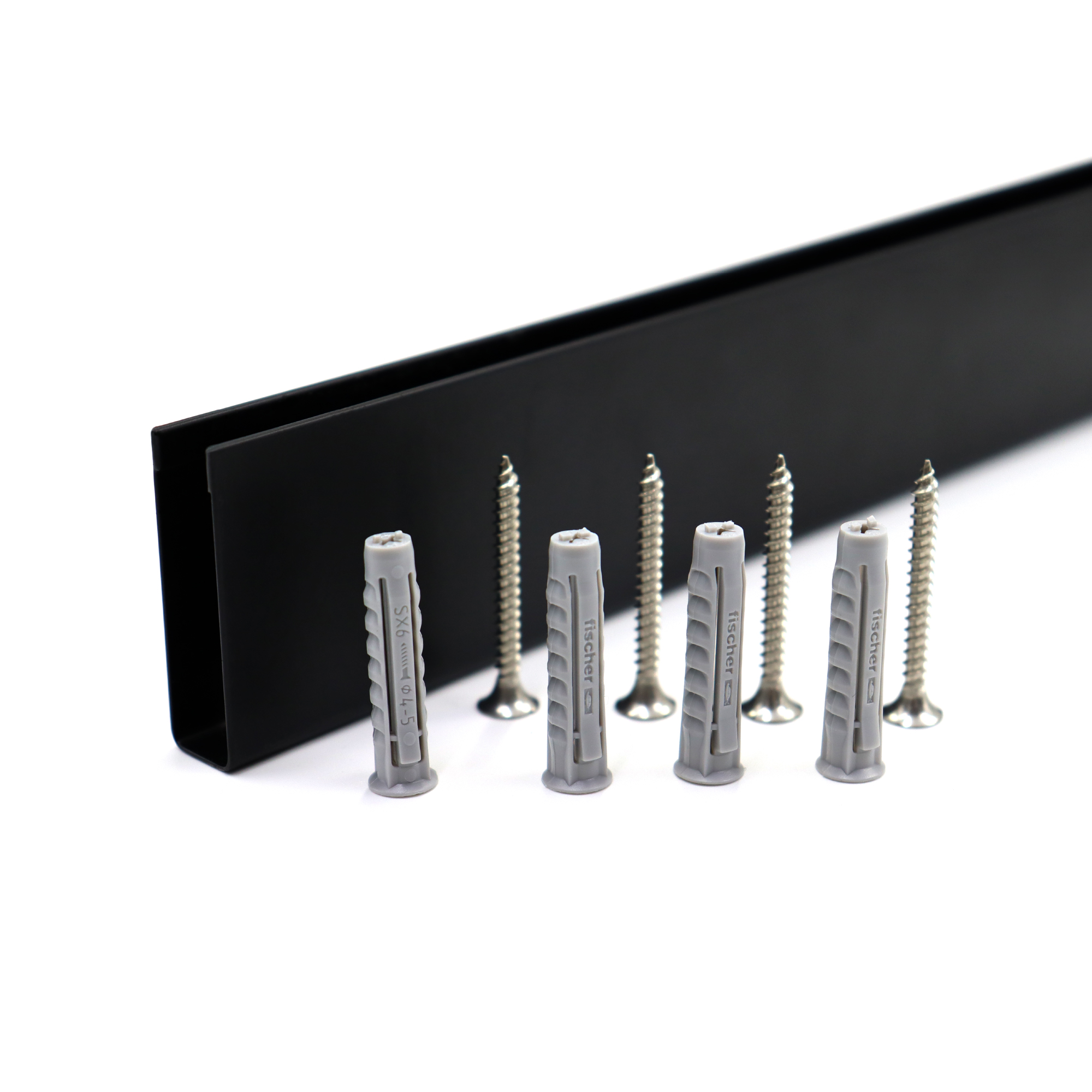 PT06.jpg Premium Wandanschlussprofil Wandprofil aus rostfreiem V2A Edelstahl für Duschabtrennungen, U-Profil mit Bohrungen