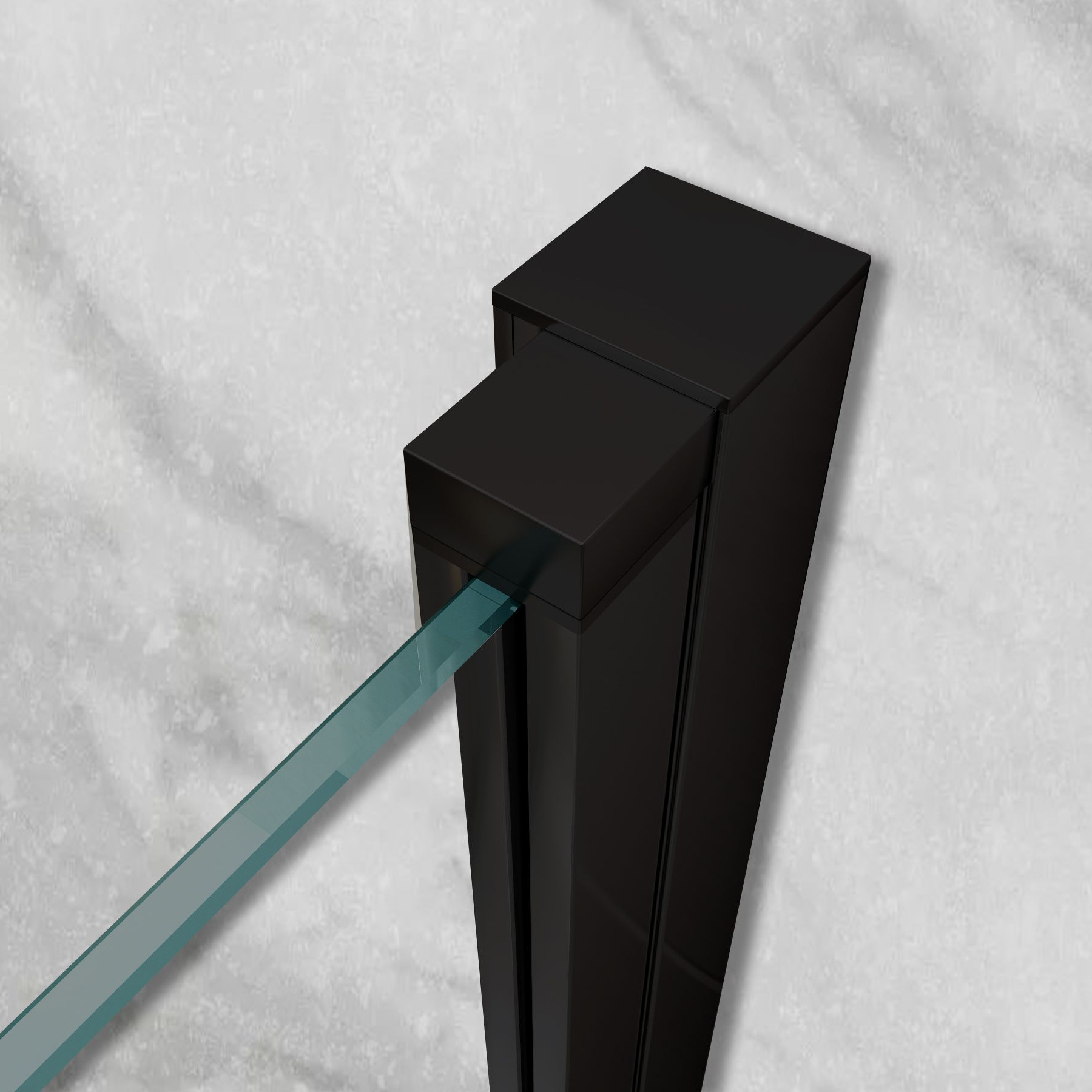 Corner Entry Matilde BLACK with Folding Doors made of ESG Safety Glass Corner Entry Matilde BLACK with Folding Doors made of ESG Safety Glass