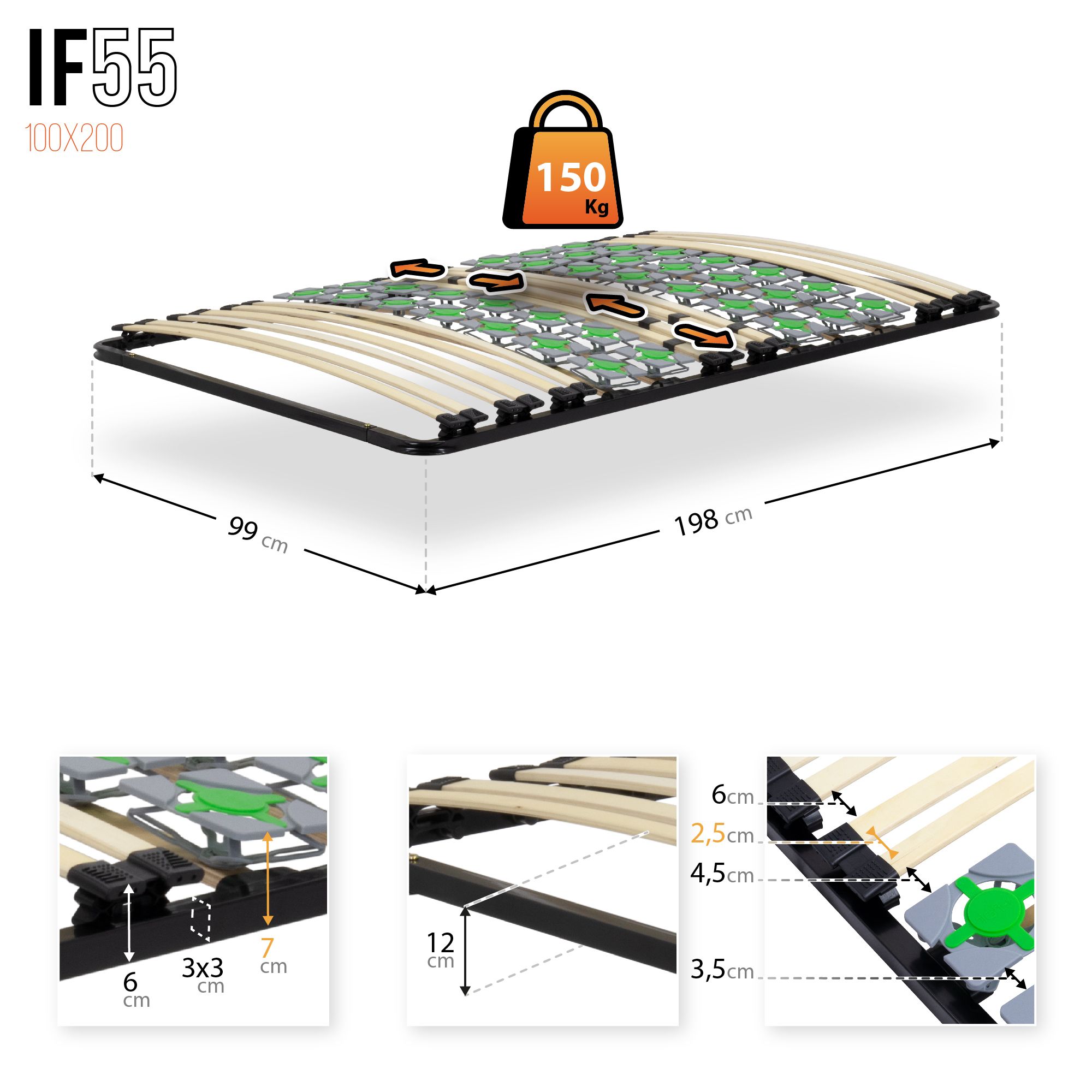 ERGO IF55 Slatted Frame - Suitable for All Mattresses ERGO IF55 Slatted Frame - Suitable for All Mattresses