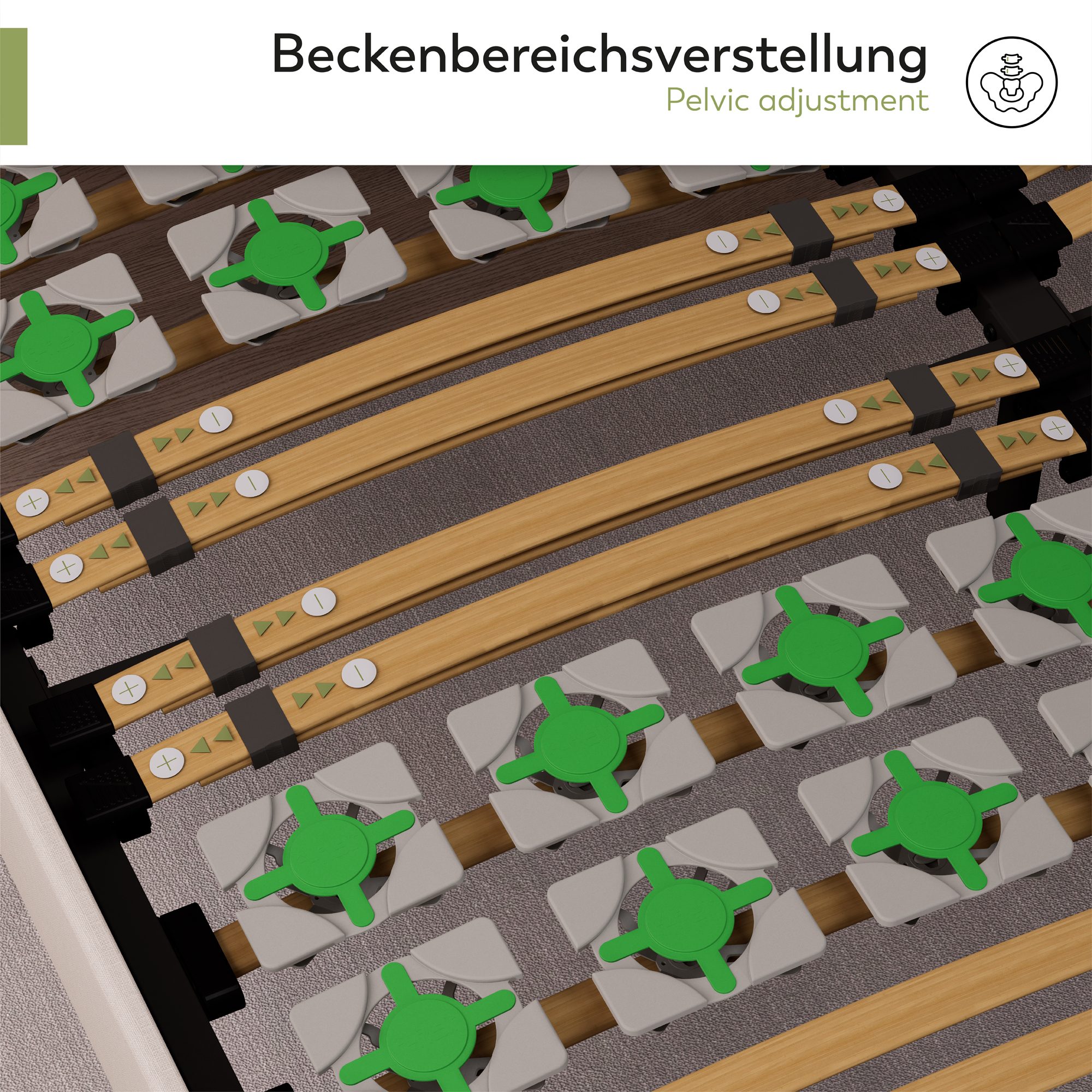 Tellerlattenrost HARRY mit stabiler Metallrahmen - ergonomisch und verstellbar