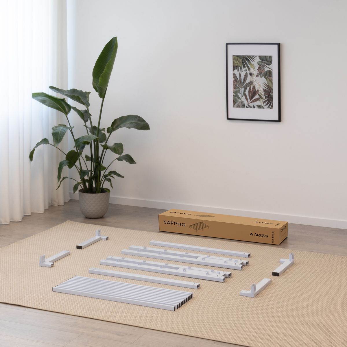 Metal – Guest Bed Bed Frame Sappho White with Storage Solutions