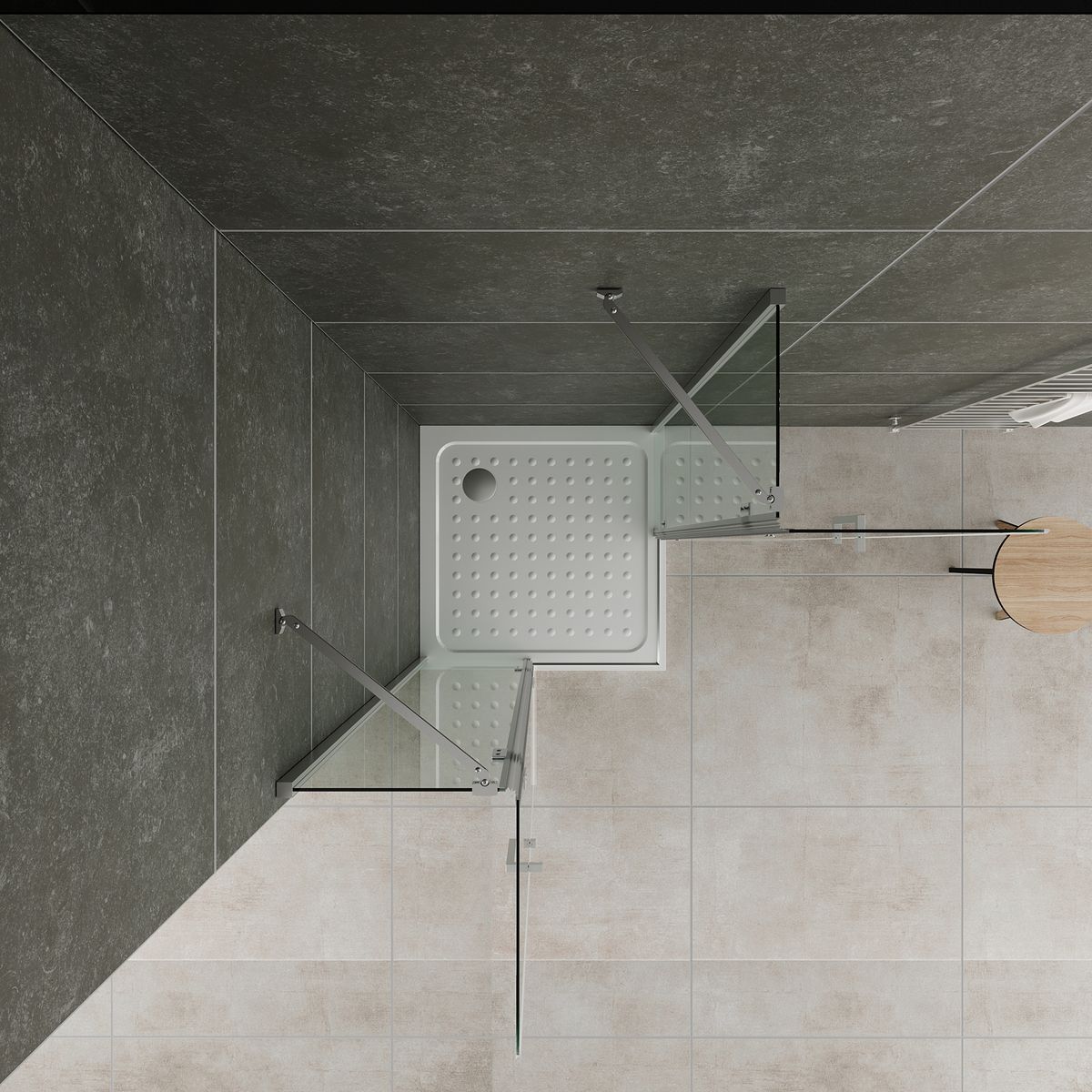 Eckeinstieg Celine mit Klapptüren aus ESG Sicherheitsglas Eckeinstieg Celine mit Klapptüren aus ESG Sicherheitsglas