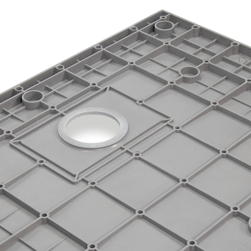 SMC Duschwanne Boreal in Stein-Optik inkl. Ablaufgarnitur - Grau SMC Shower Tray Boreal in Stone Look with Drain Assembly - Grey