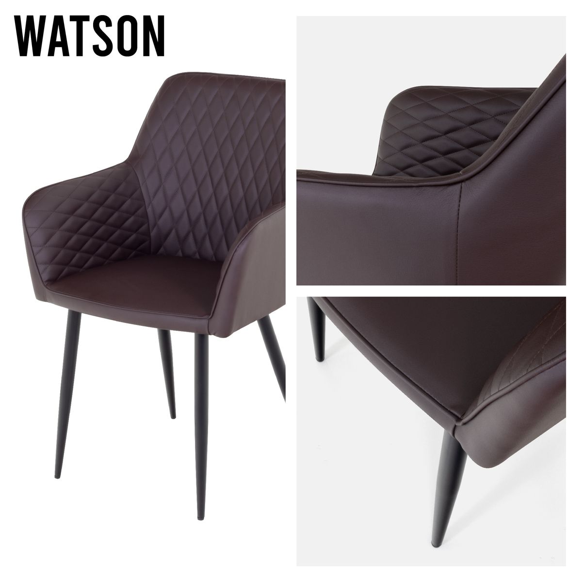 Esszimmerstuhl Wohnzimmerstuhl Watson Braun aus Textilleder Esszimmerstuhl Wohnzimmerstuhl Watson Braun aus Textilleder