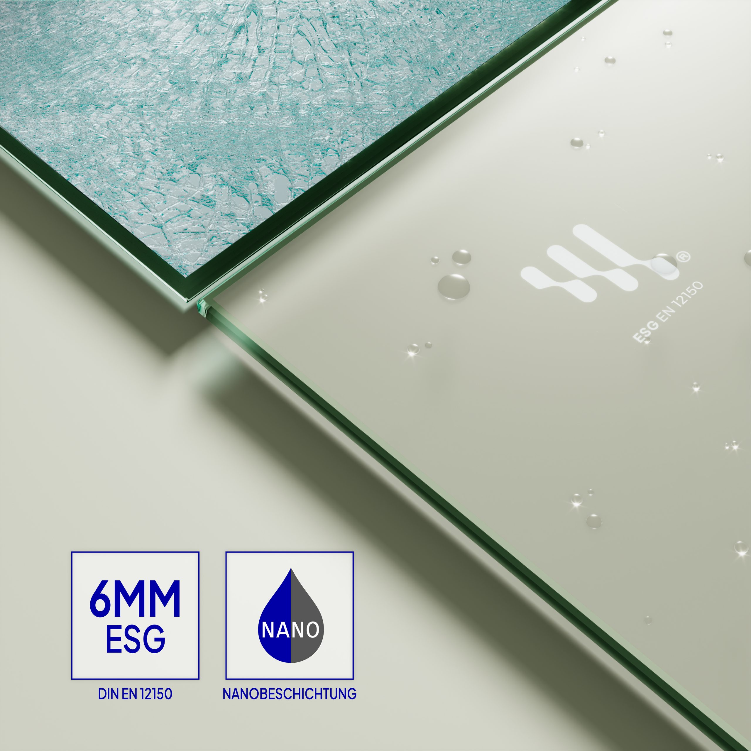 Corner Entry Diana with Sliding Doors made of Satin-Finished ESG Safety Glass