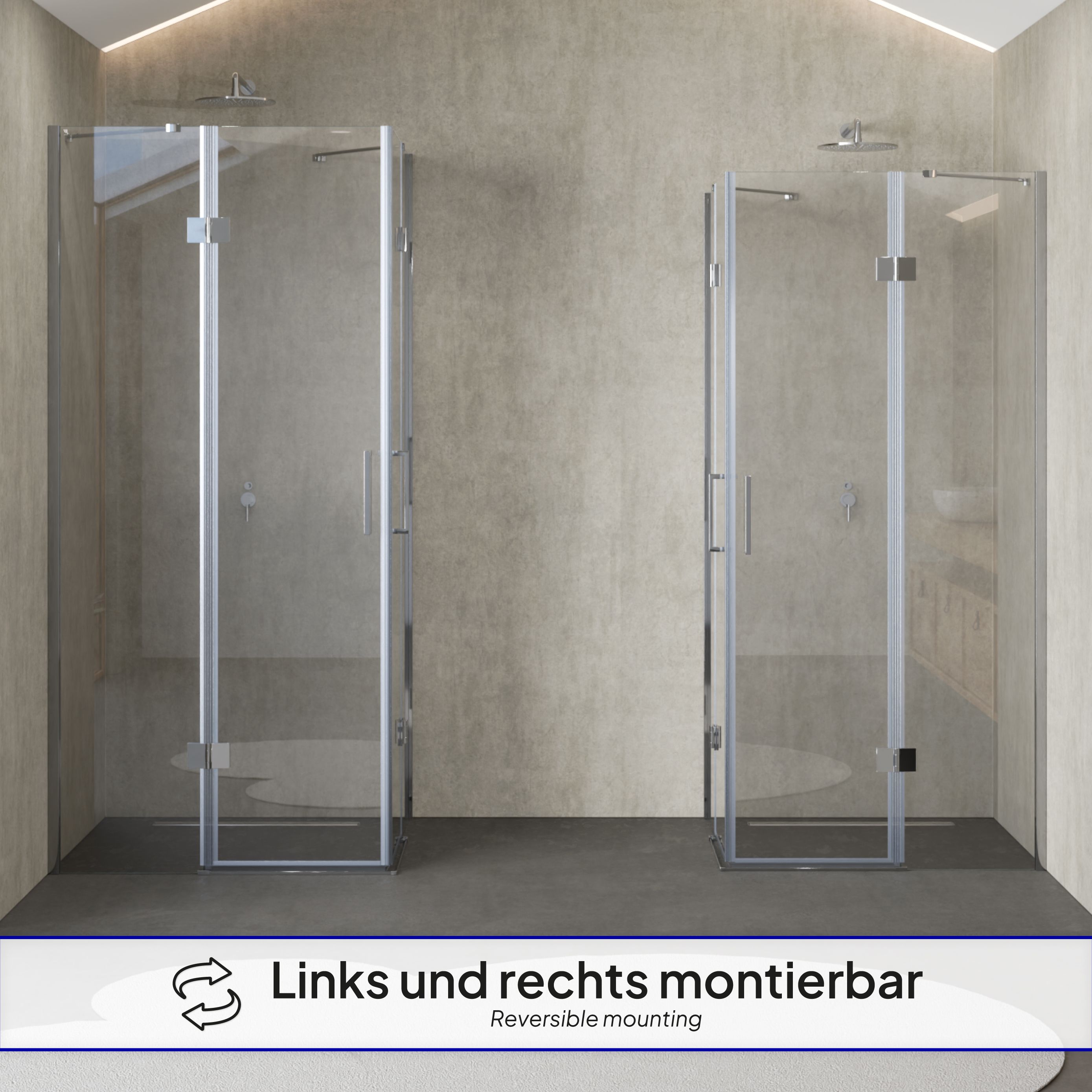 Corner Entry Celine with Folding Doors Made of ESG Safety Glass Corner Entry Celine with Folding Doors Made of ESG Safety Glass