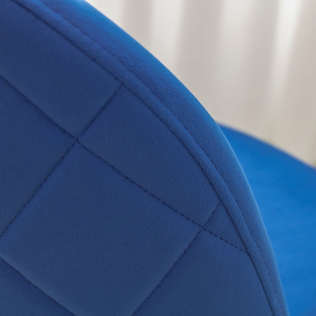 Esszimmerstuhl Wohnzimmerstuhl Bellamy Blau-Holz aus Samt Velour