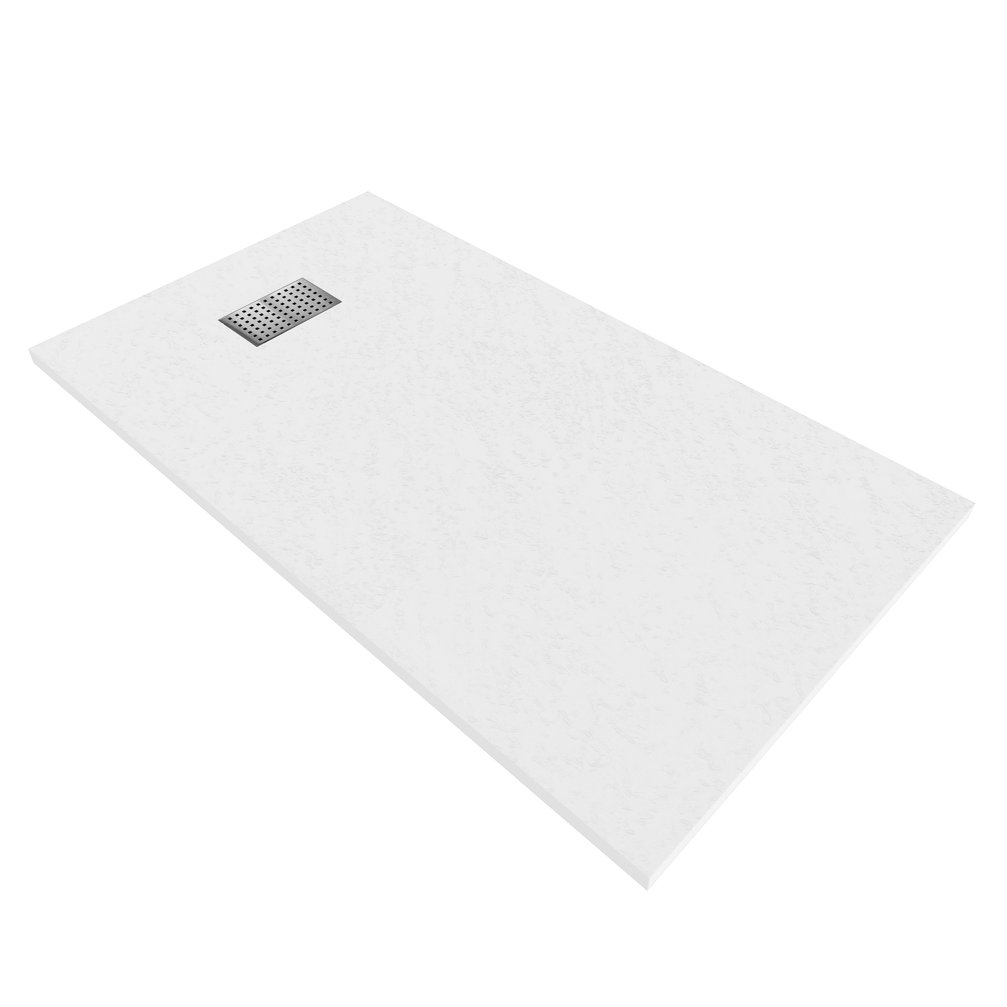SMC Shower Tray Boreal in Stone Look with Drain Assembly - Grey SMC Shower Tray Boreal in Stone Look with Drain Assembly - Grey