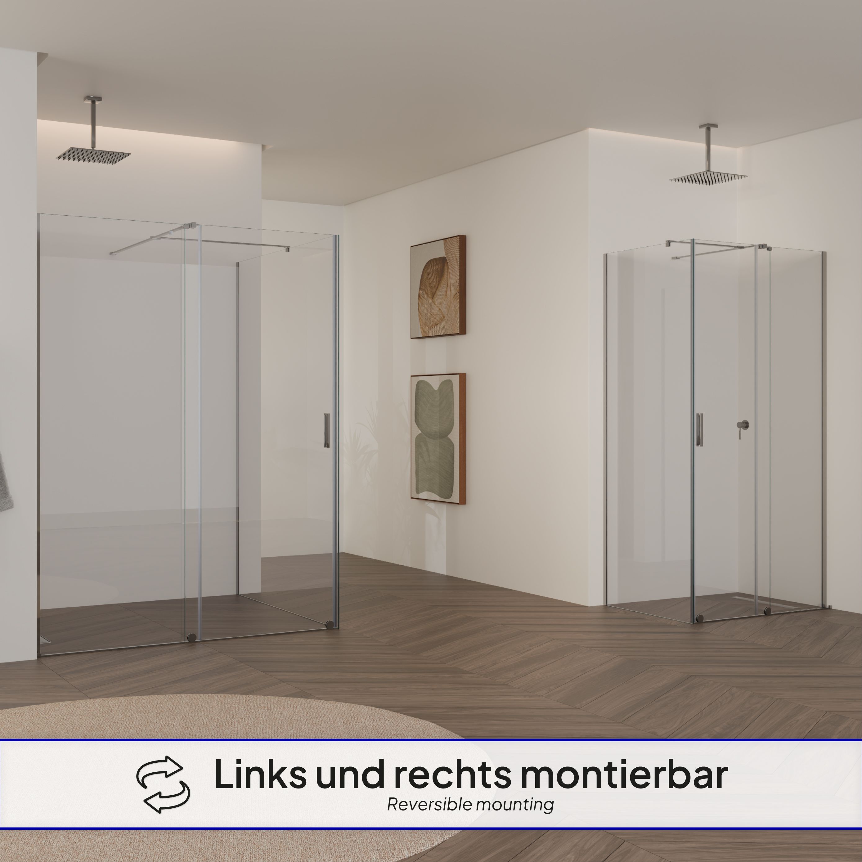 Front-entry NADINE with sliding door in chrome made of 8mm tempered clear glass. Front-entry NADINE with sliding door in chrome made of 8mm tempered clear glass.