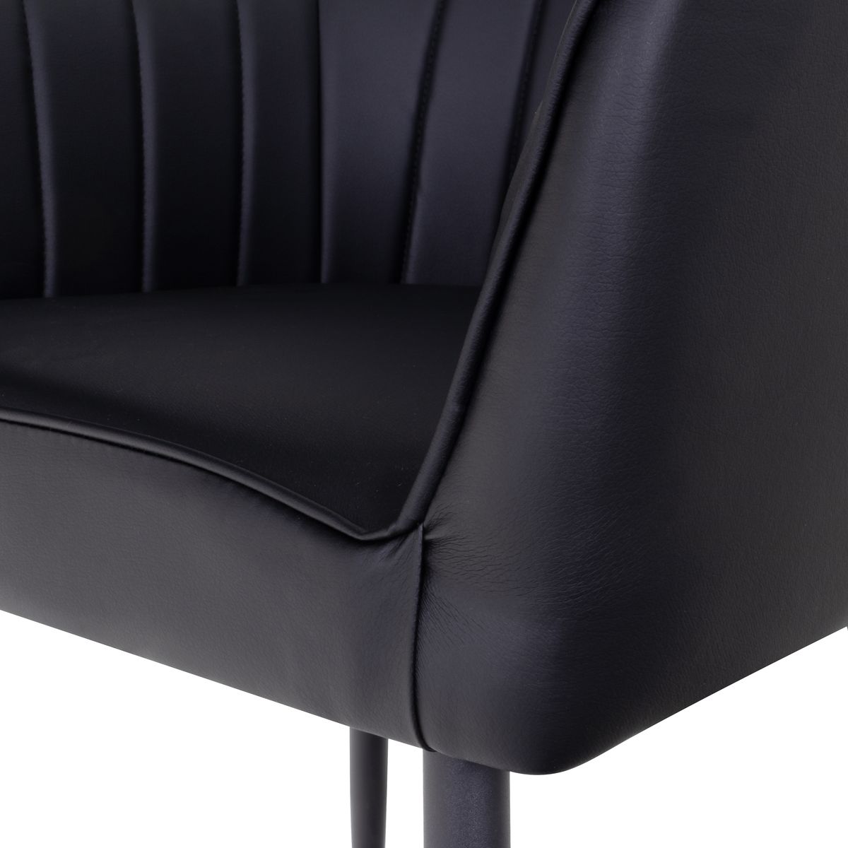 Esszimmerstuhl Wohnzimmerstuhl Dahlia Schwarz aus Kunstleder Esszimmerstuhl Wohnzimmerstuhl Dahlia Schwarz aus Kunstleder