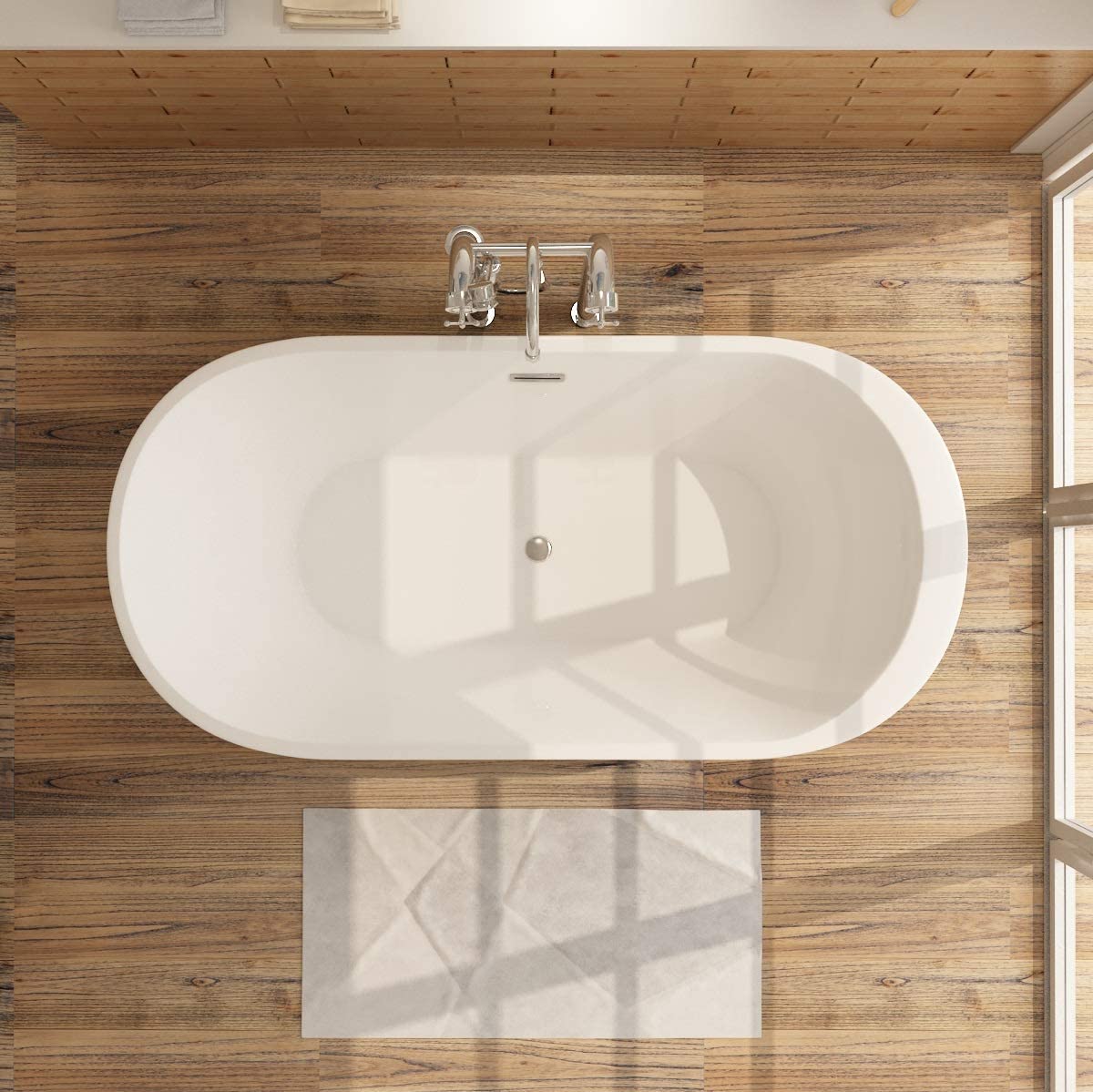 Badewanne aus Sanitäracryl Frisange Schwarz-Weiß - ALLE GRÖßEN Weiße Badewanne aus Sanitäracryl Frisange - Zwei Größen