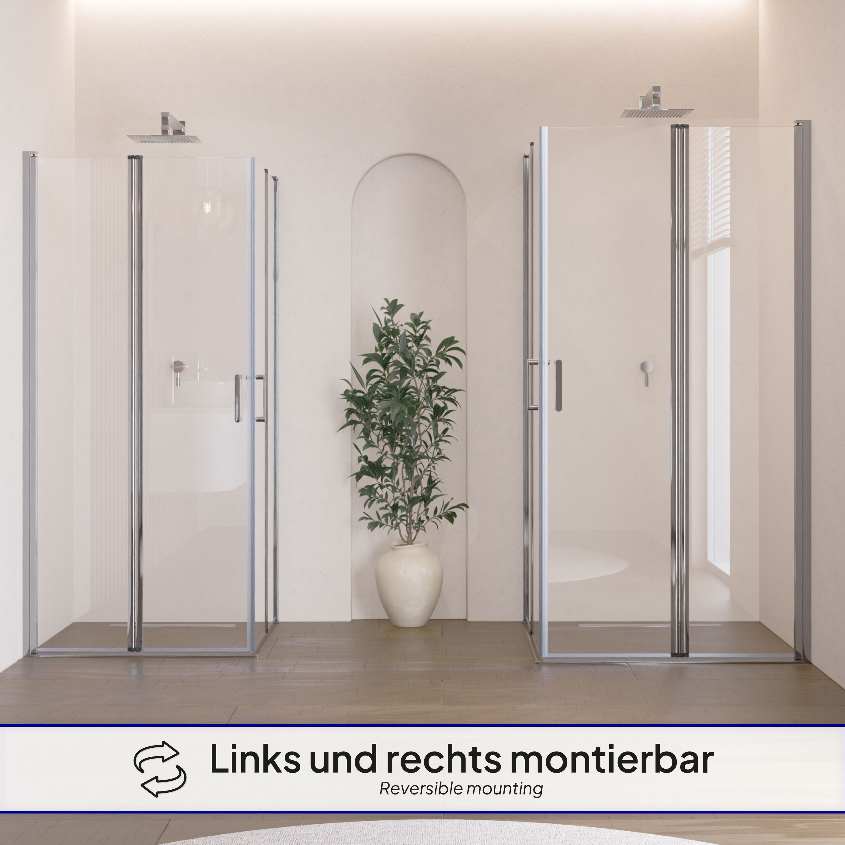 Corner Entry Alina with Folding Doors made of Tempered Safety Glass Corner Entry Alina with Folding Doors made of Tempered Safety Glass