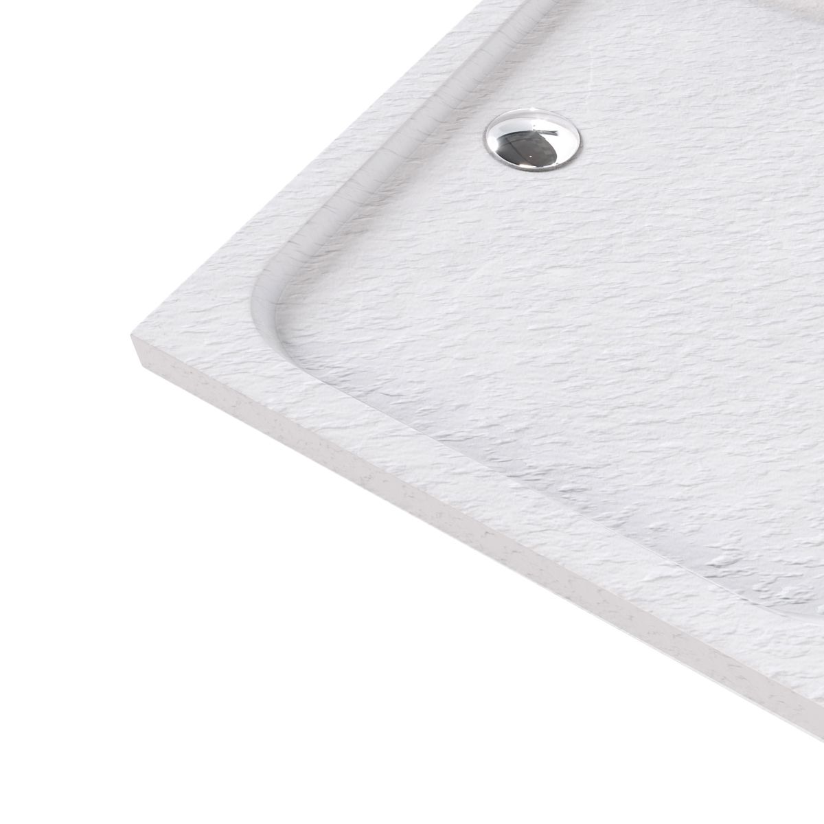 Shower Tray Shimmer STONE made of sanitary acrylic including drainage set - White