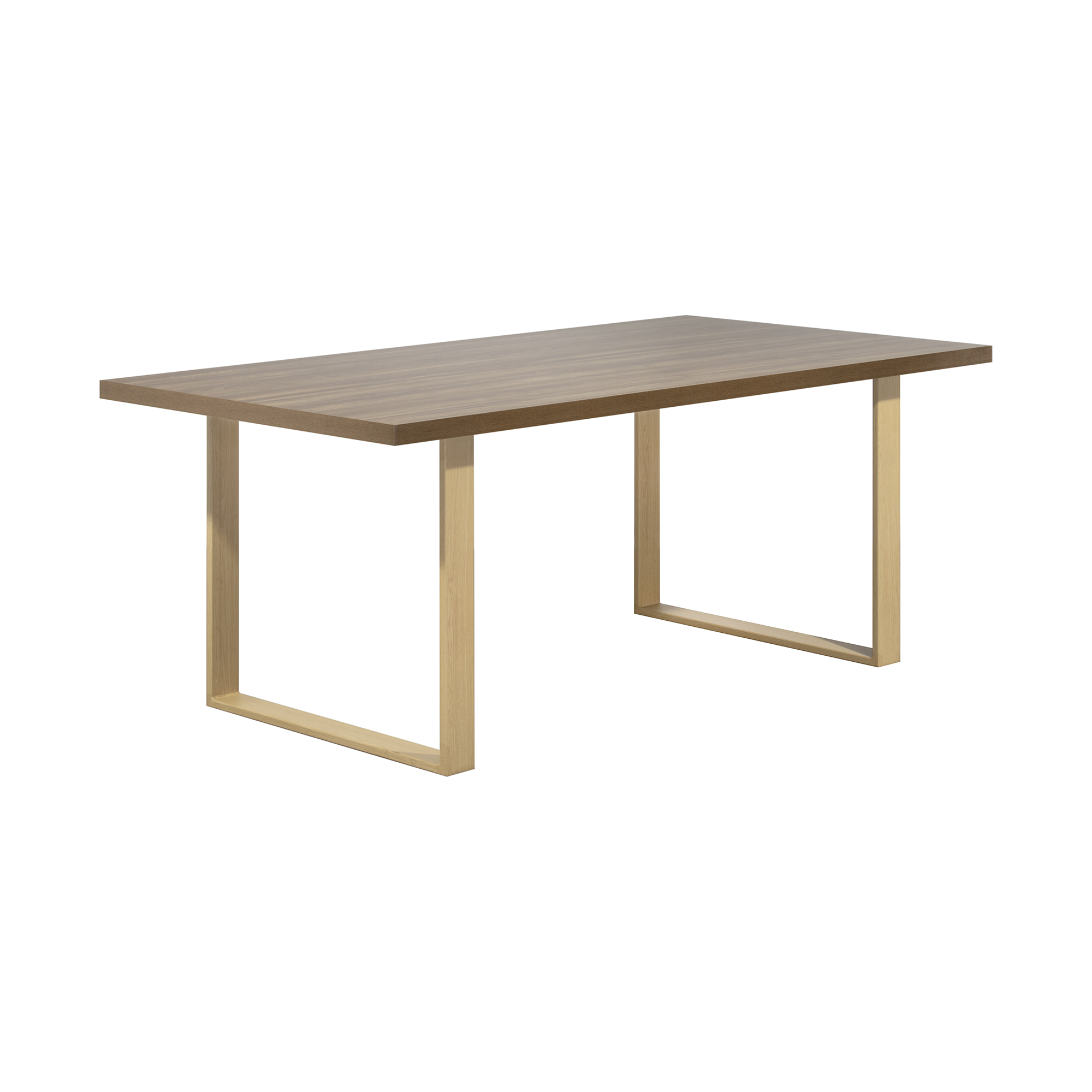 Esszimmertisch MACON Kufentisch Holztisch Esstisch - Nussbaum + Eiche 140x 80 cm