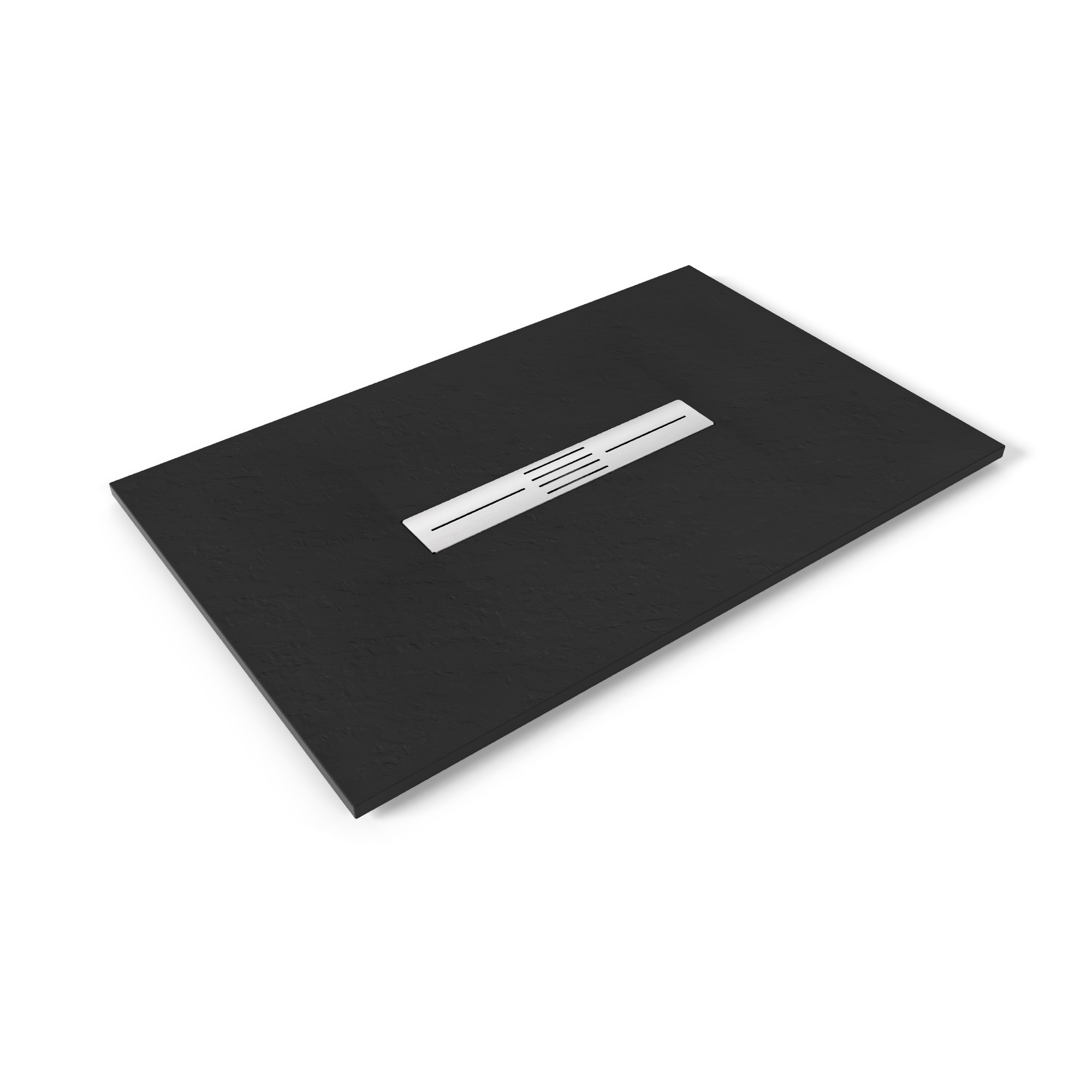SMC Shower Tray Lumia in Slate Finish with Black Drain Assembly