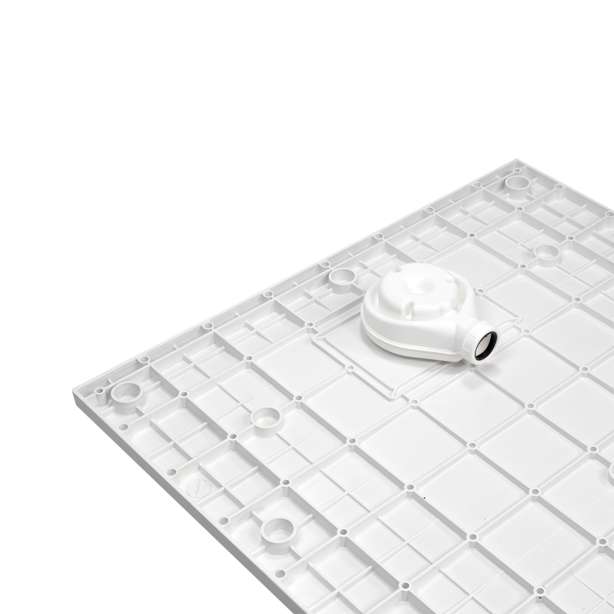 SMC Duschwanne Boreal in Stein-Optik inkl. Ablaufgarnitur - Weiß SMC Boreal Shower Tray in Stone Look with Drain Assembly - White