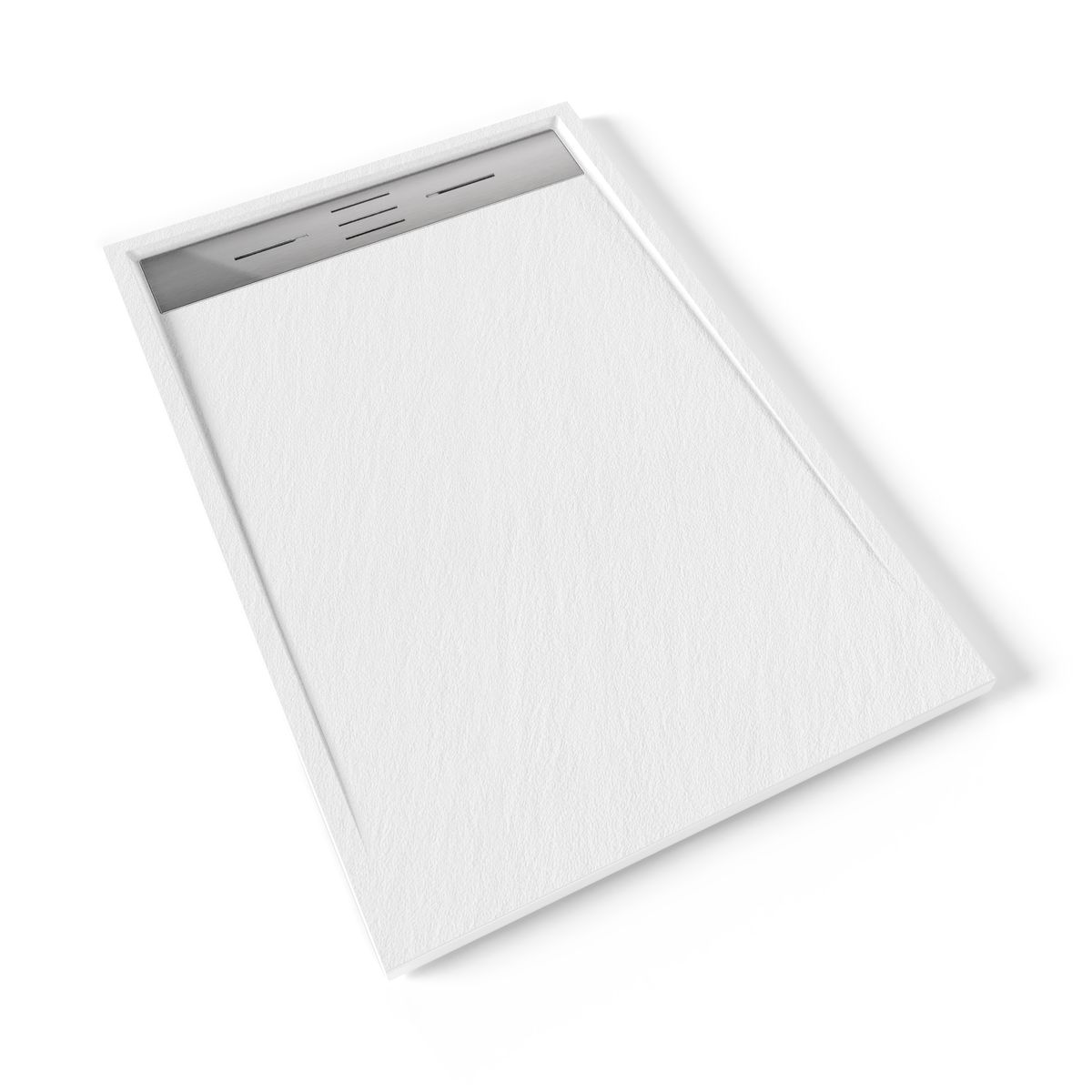 Hiemal – SMC Shower Tray in Slate Finish, including White Drain Assembly with Stainless Steel Cover