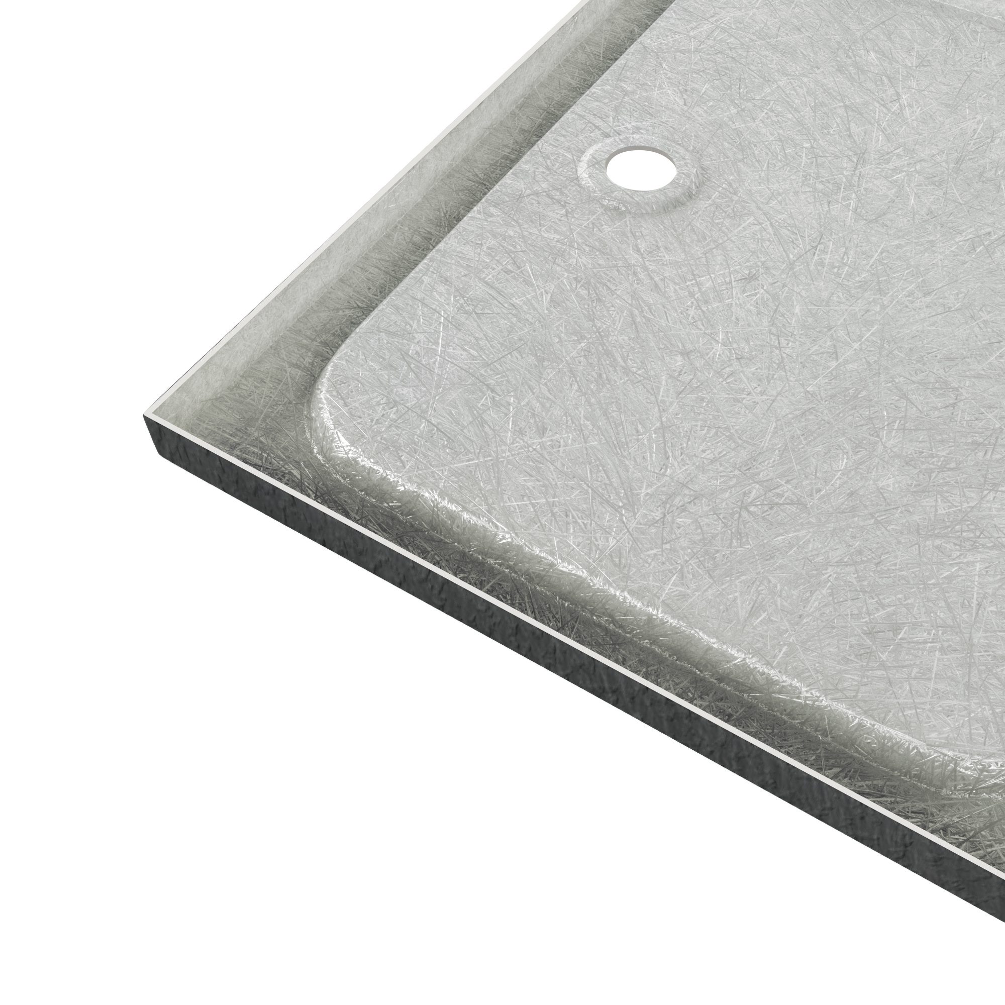 Shimmer – Duschwanne STONE aus Sanitäracryl inkl. Ablaufgarnitur - Grau