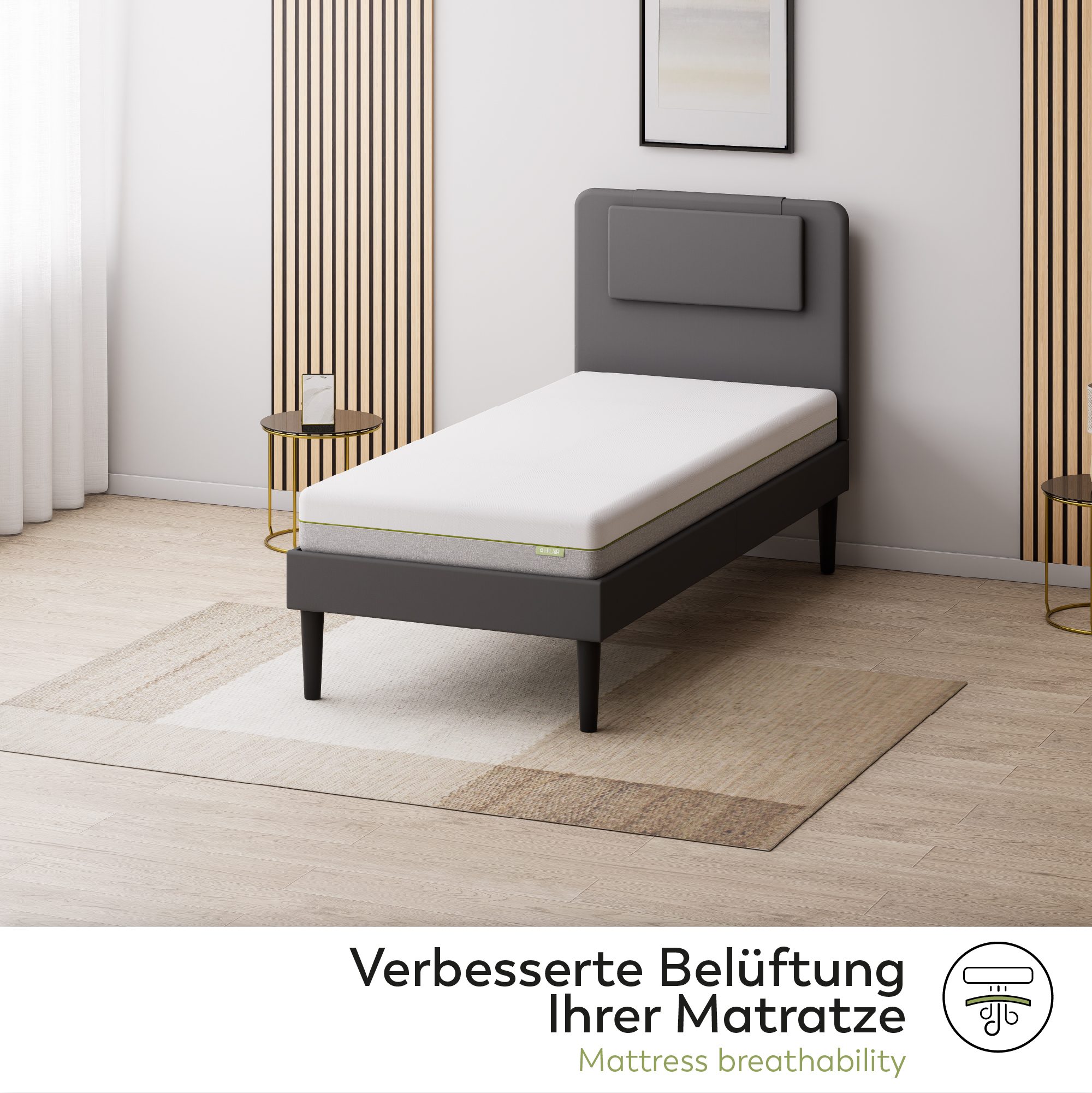 Slatted Frame ORTHO with Sturdy Metal Frame - Suitable for All Mattresses