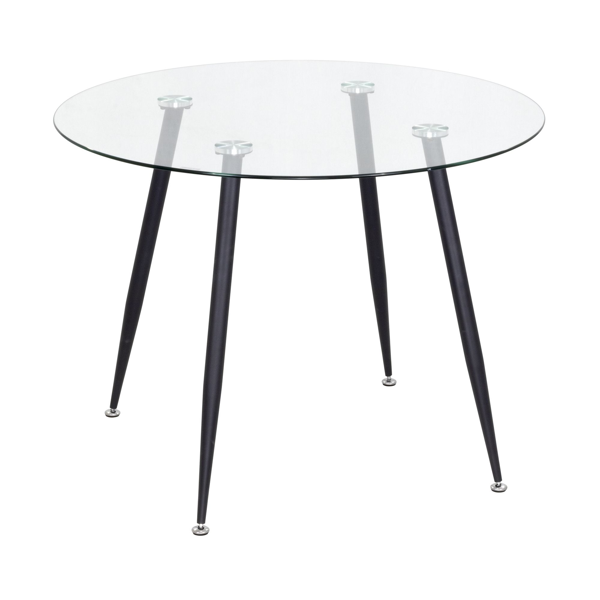 Esszimmer-Tisch CORIN | Tischplatte: Glas in weißer Marmor Optik | Beine: Weiß 80 cm