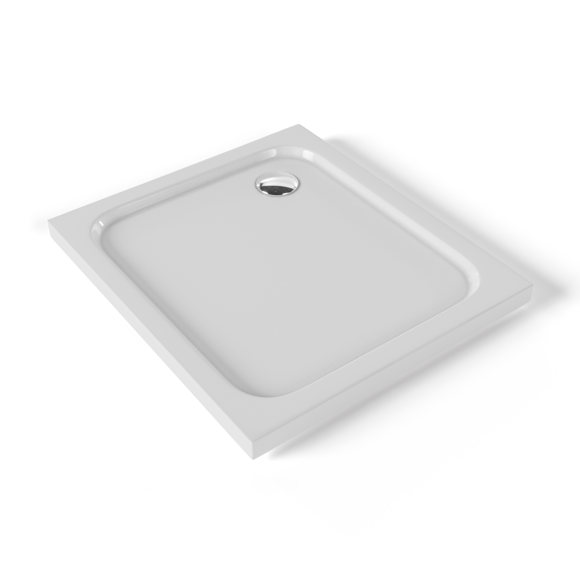 Tray – Shower Shimmer made of sanitary acrylic including waste fitting - White