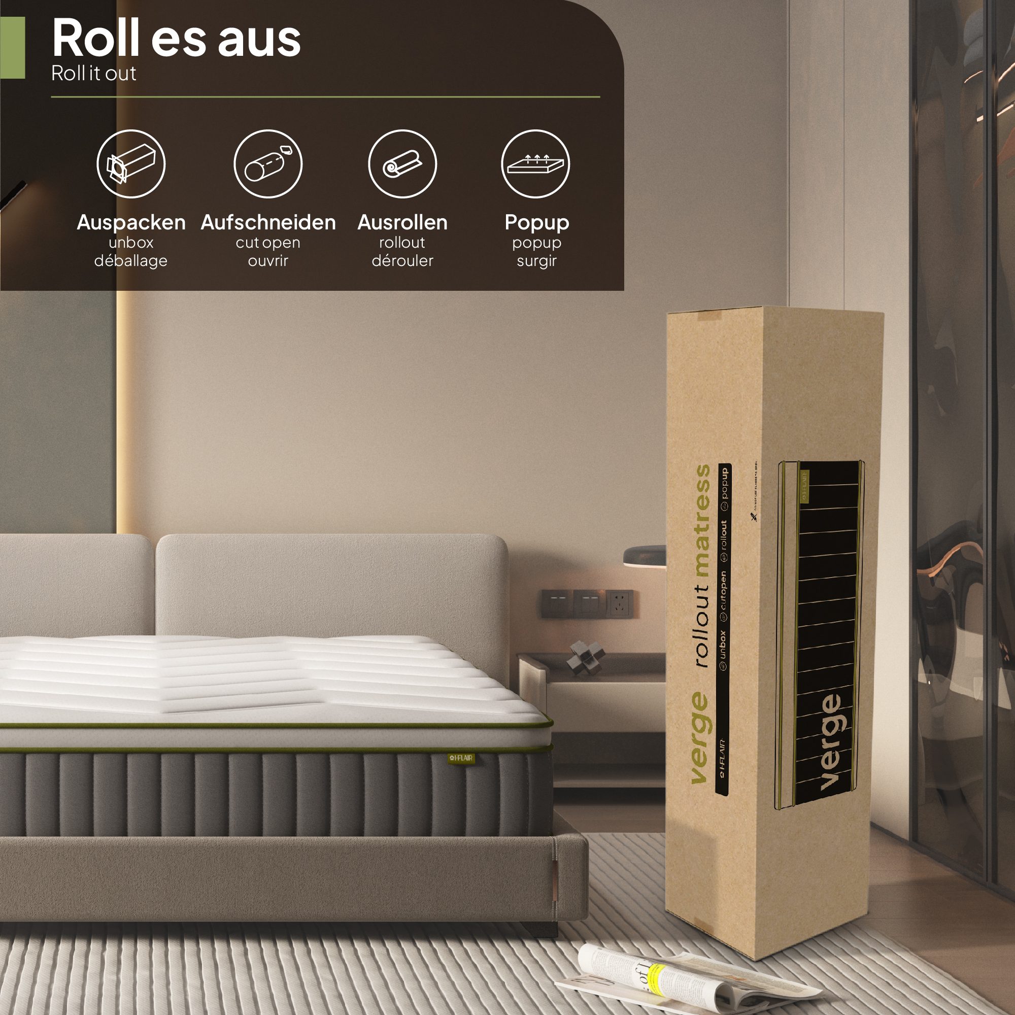 Matratze Verge – Hybrid-Matratze mit Taschenfedern und Tencel™-Faser Matratze Verge – Hybrid-Matratze mit Taschenfedern und Tencel™-Faser