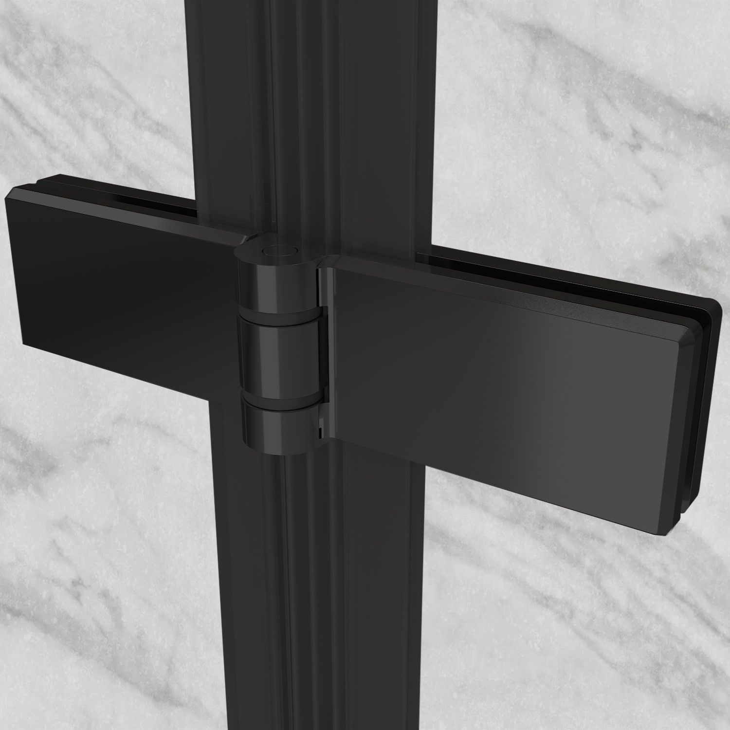 Eckeinstieg Matilde BLACK mit Falttüren aus ESG Sicherheitsglas Eckeinstieg Matilde BLACK mit Falttüren aus ESG Sicherheitsglas