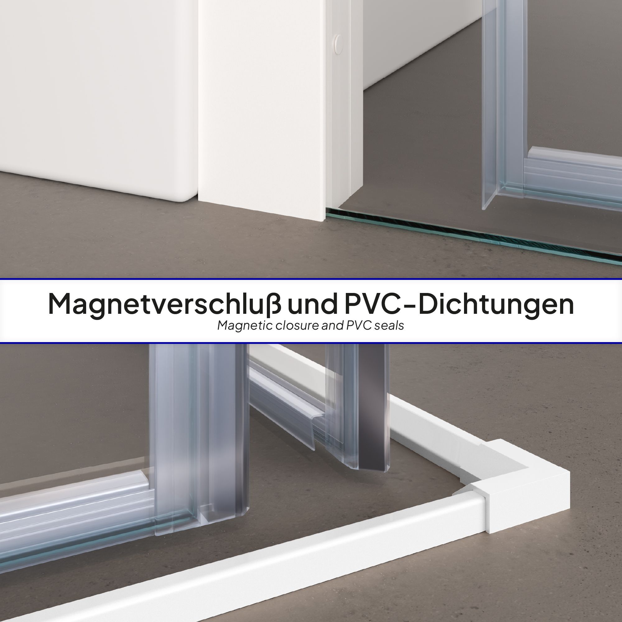 Corner Entry Kaylee WHITE with Sliding Doors made of ESG Safety Glass
