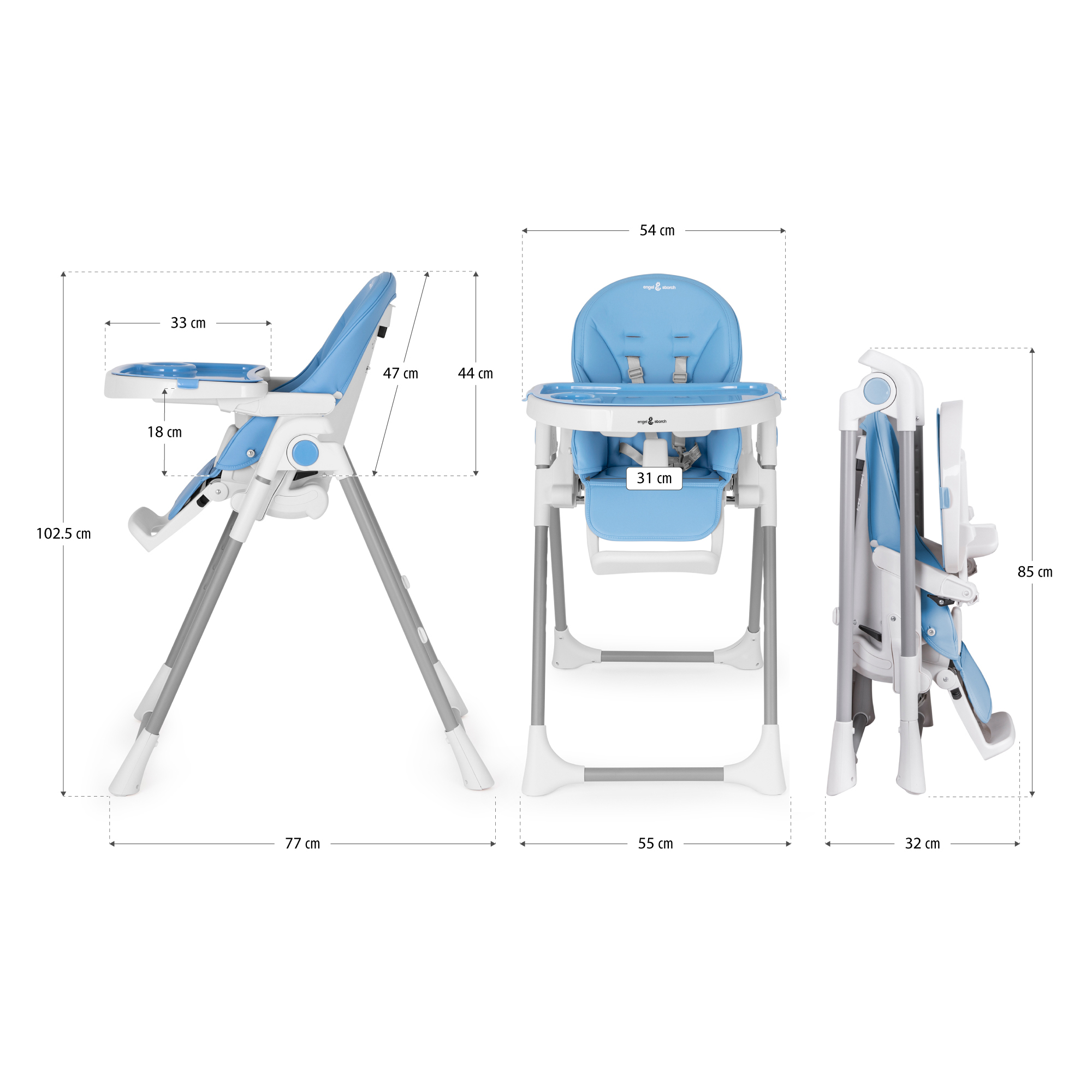 Child High Chair TANELI - Adjustable Baby Chair, Foldable with Play Arch Child High Chair TANELI - Adjustable Baby Chair, Foldable with Play Arch