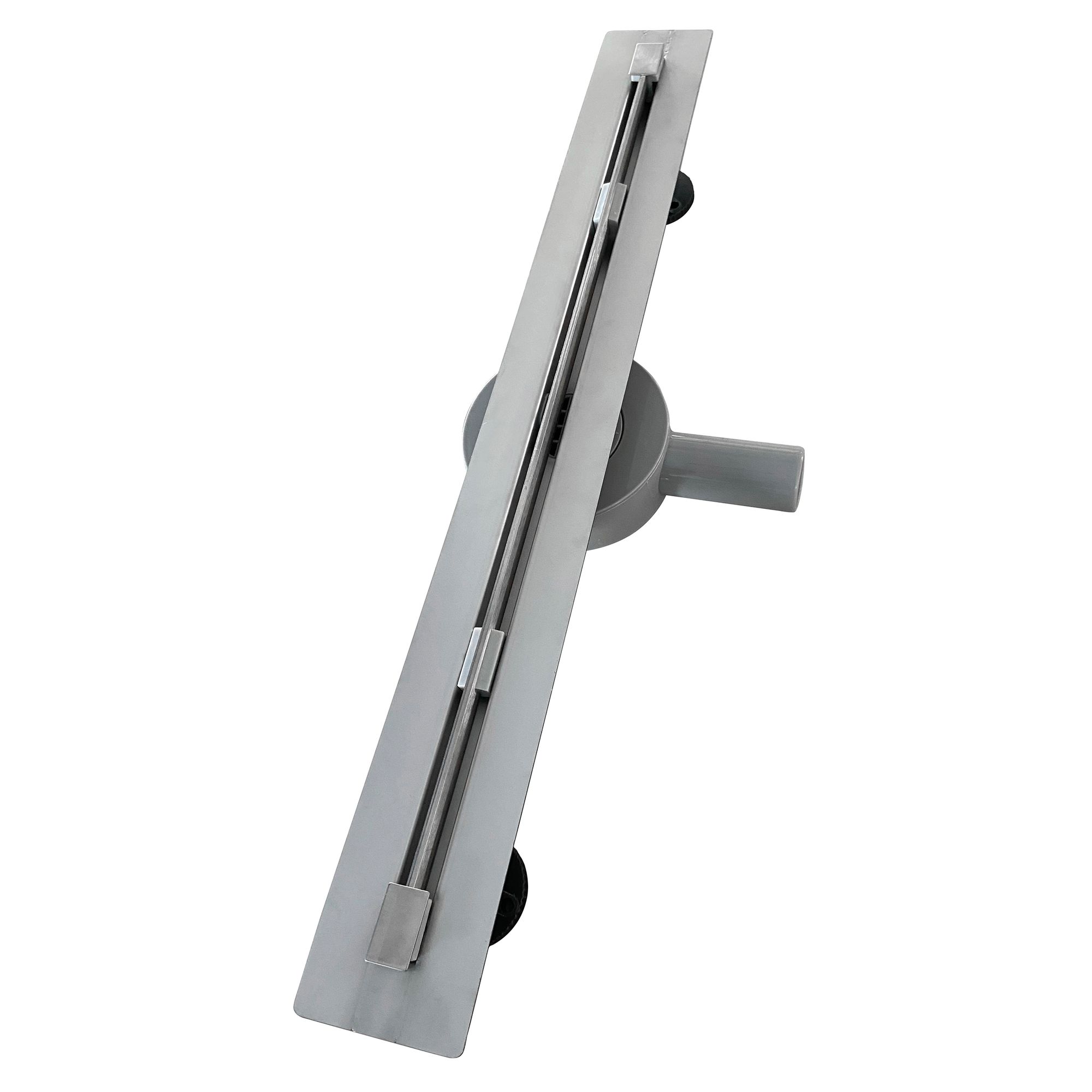 Duschrinne aus Edelstahl mit Randablauf für flache Installation Linear B9 Drain – Stainless Steel Shower with Edge Outlet for Flat Installation Linear B9