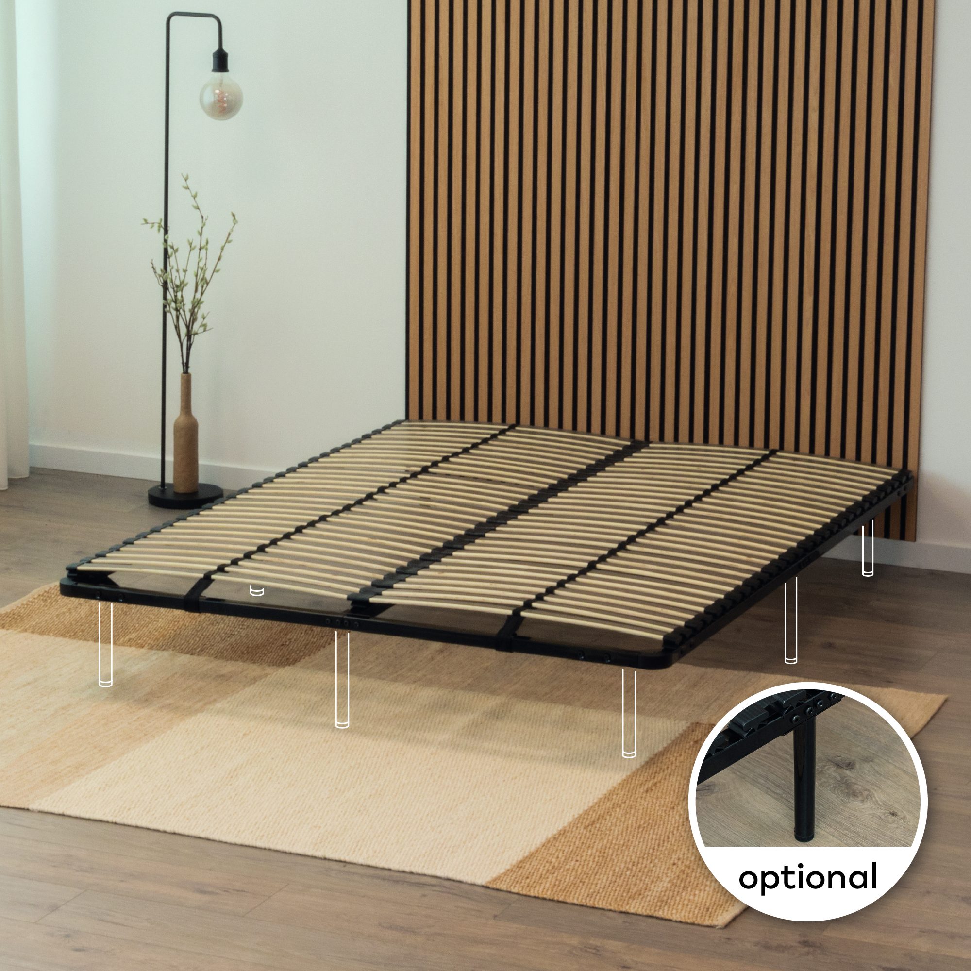 Slatted Frame ORTHO with Sturdy Metal Frame - Suitable for All Mattresses