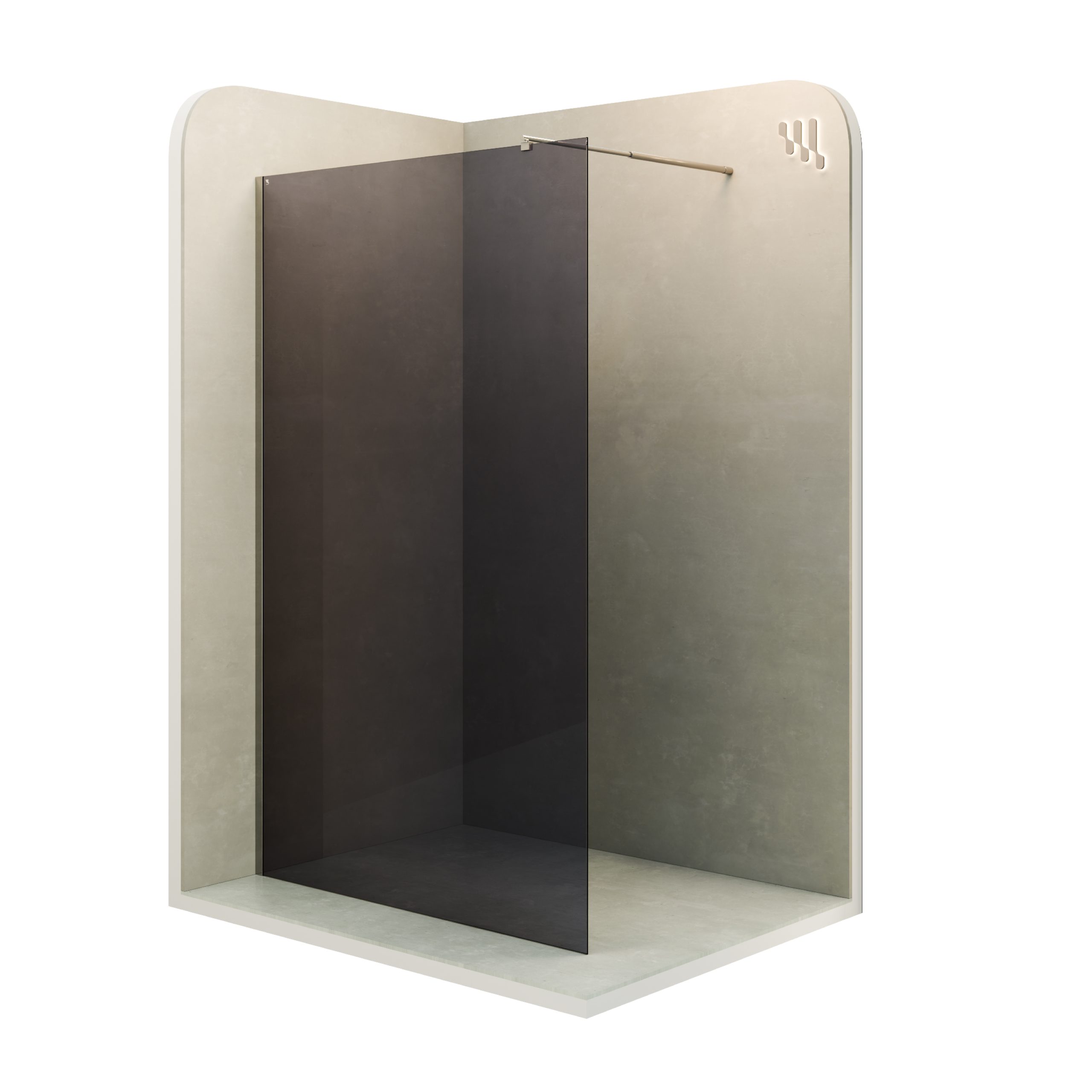 Walk-In Shower FIONA made of 10 mm tinted safety glass and stainless steel FIONA – Walk-In Shower made of 10 mm tinted safety glass and stainless steel