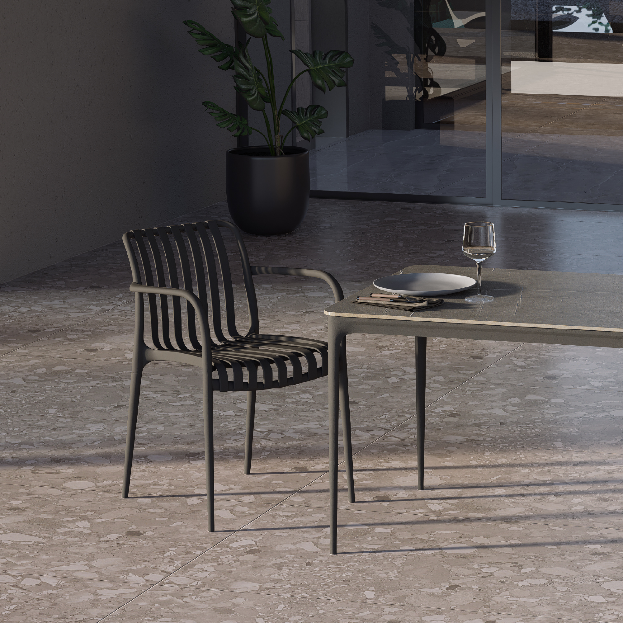 Set Ruth + Wendy | Essgruppe mit Tisch und Stühlen für Innen- und Außenbereiche