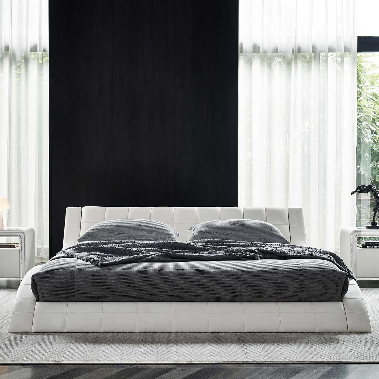 Design Polsterbett Raul in Weiss 200x200 cm