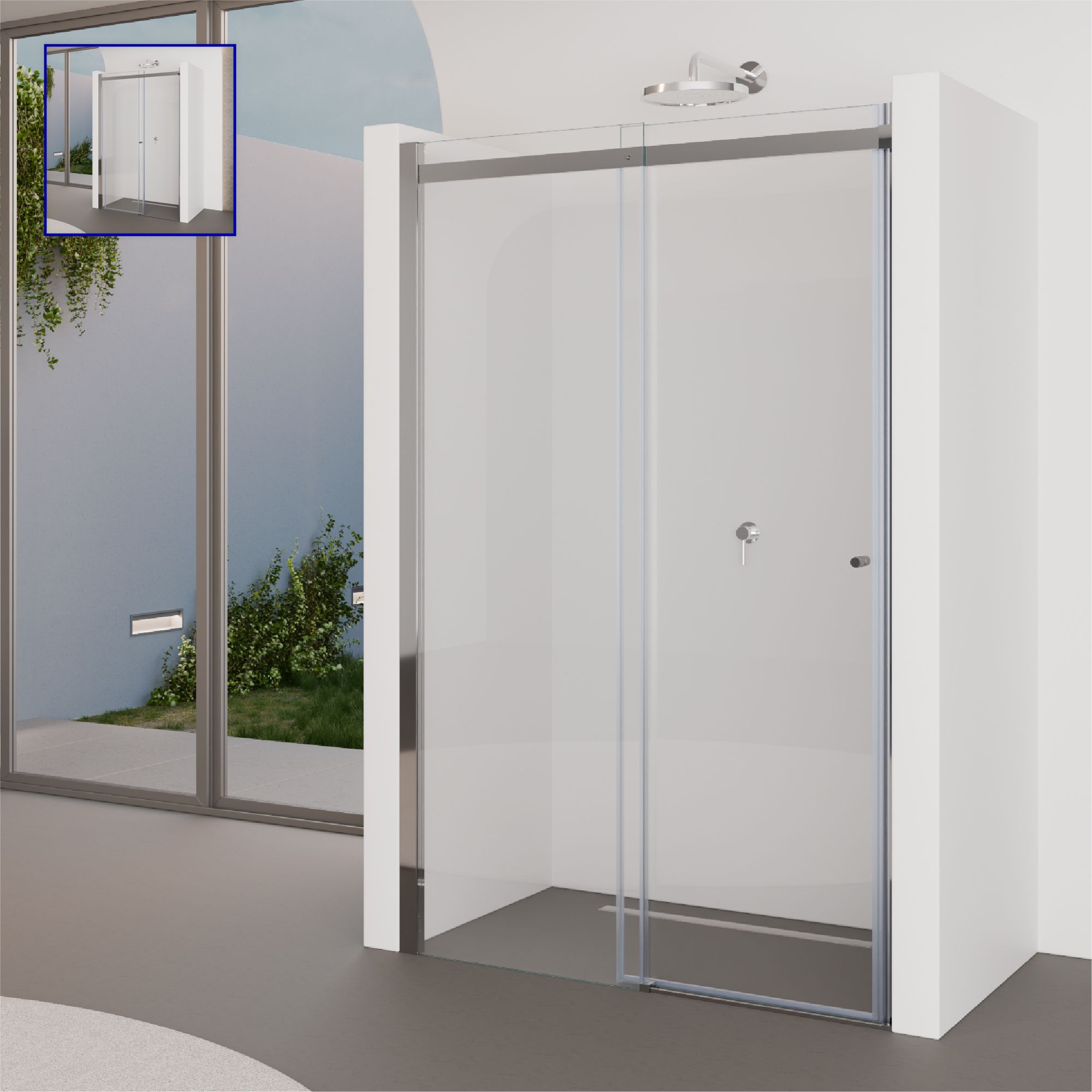 Shower Door Niche Door Kaylee with Sliding Door made of 6mm Tempered Clear Glass Shower Door Niche Door Kaylee with Sliding Door made of 6mm Tempered Clear Glass