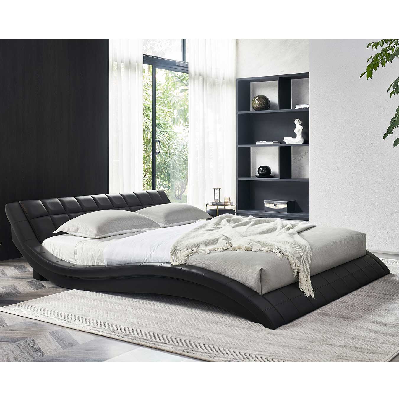 Design Polsterbett Raul in Schwarz 140x200 cm Design Polsterbett Raul in Schwarz