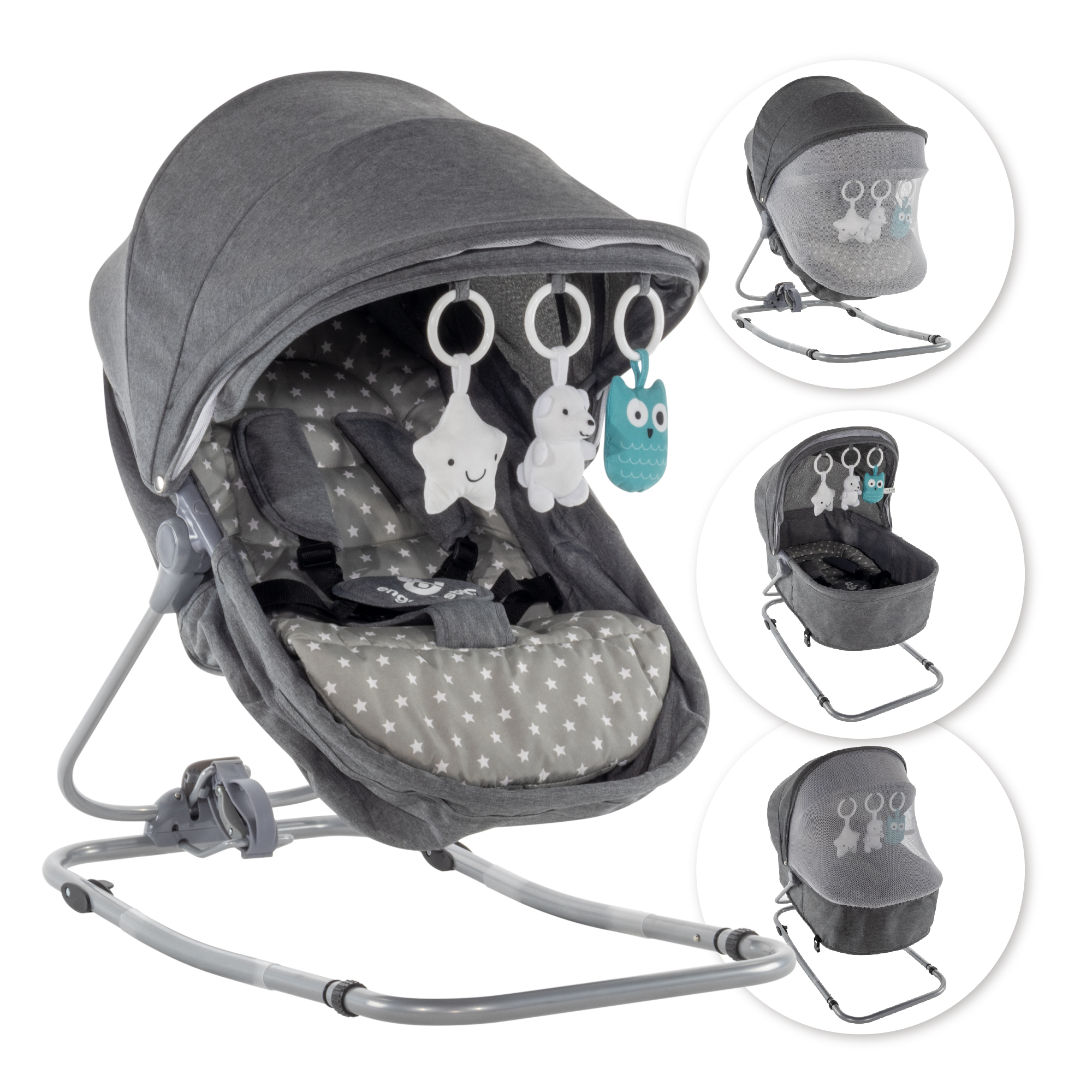 Artboard 1Pavo Babywippe PAVO mit Wiegenfunktion und Spielebogen