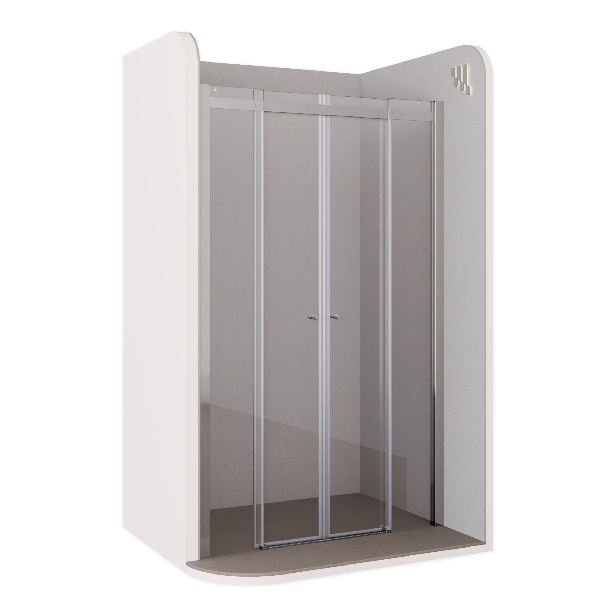 Shower Door Niche Door Kaylee DD with Sliding Door made of 6mm Tempered Clear Glass Kaylee – Shower Door Niche Door DD with Sliding Door made of 6mm Tempered Clear Glass