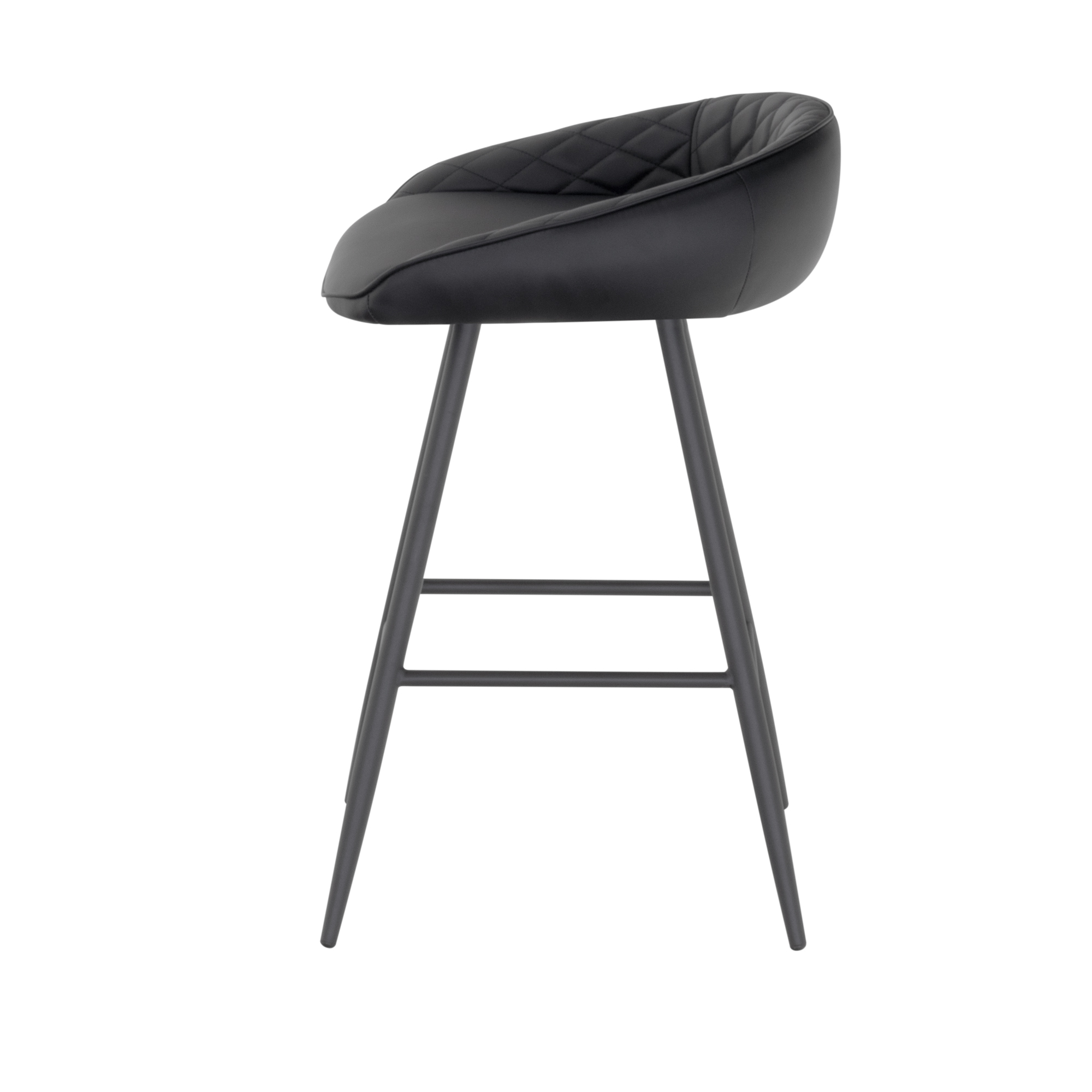 Design Barhocker Pollok im schwarzen Kunstleder 4er Set